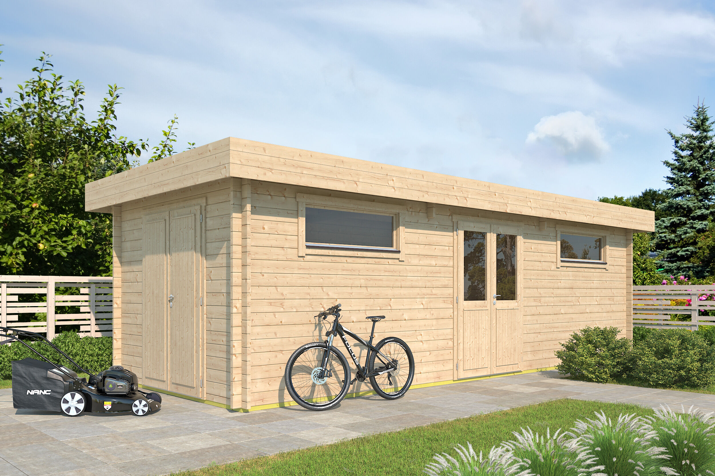 Fjordholz Gartenhaus Modell Vaud 70 8x3m | Rabatt: 26 %