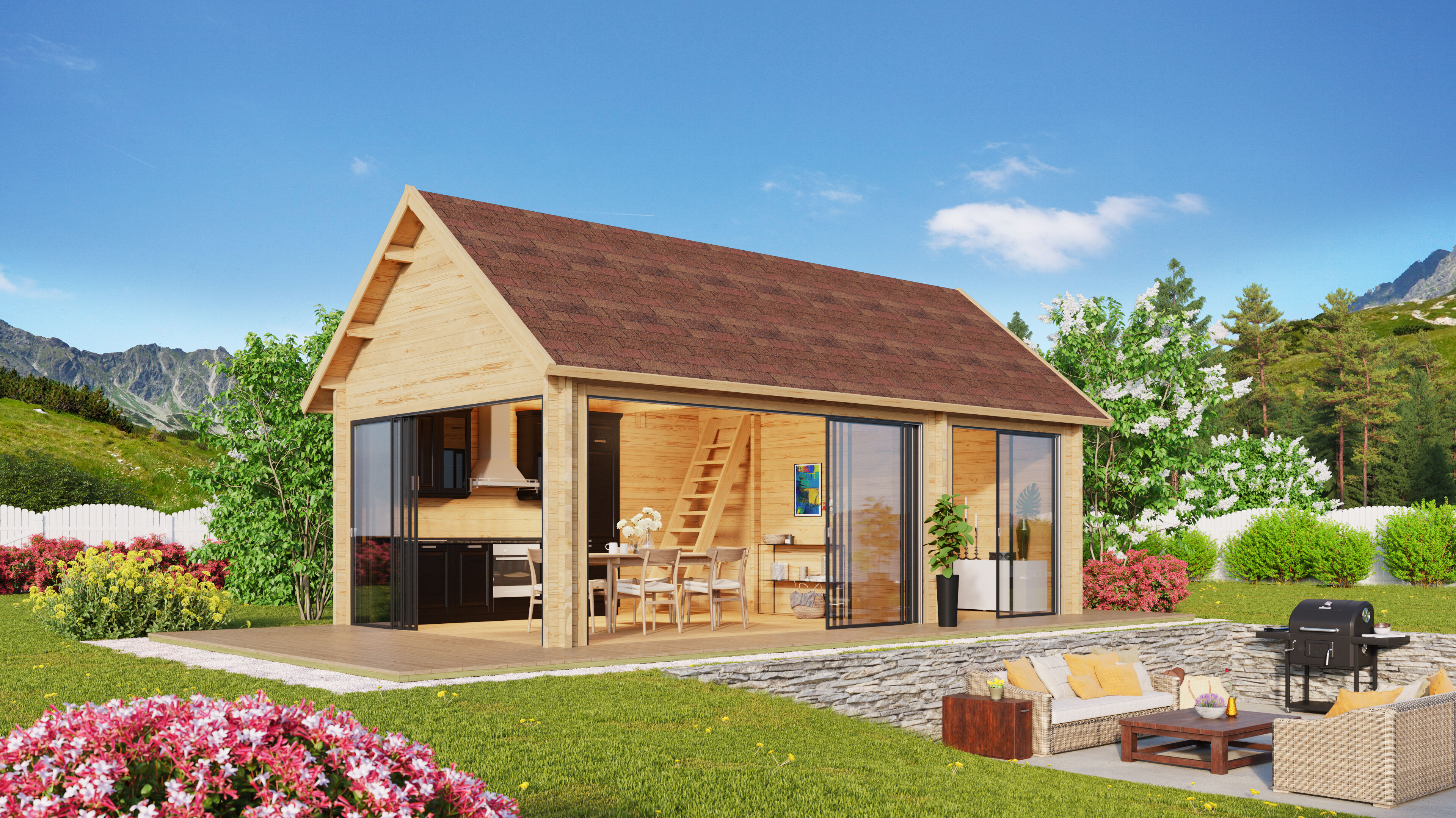 Fjordholz Gartenhaus Lounge Marek 8x5m | Rabatt: 26 %
