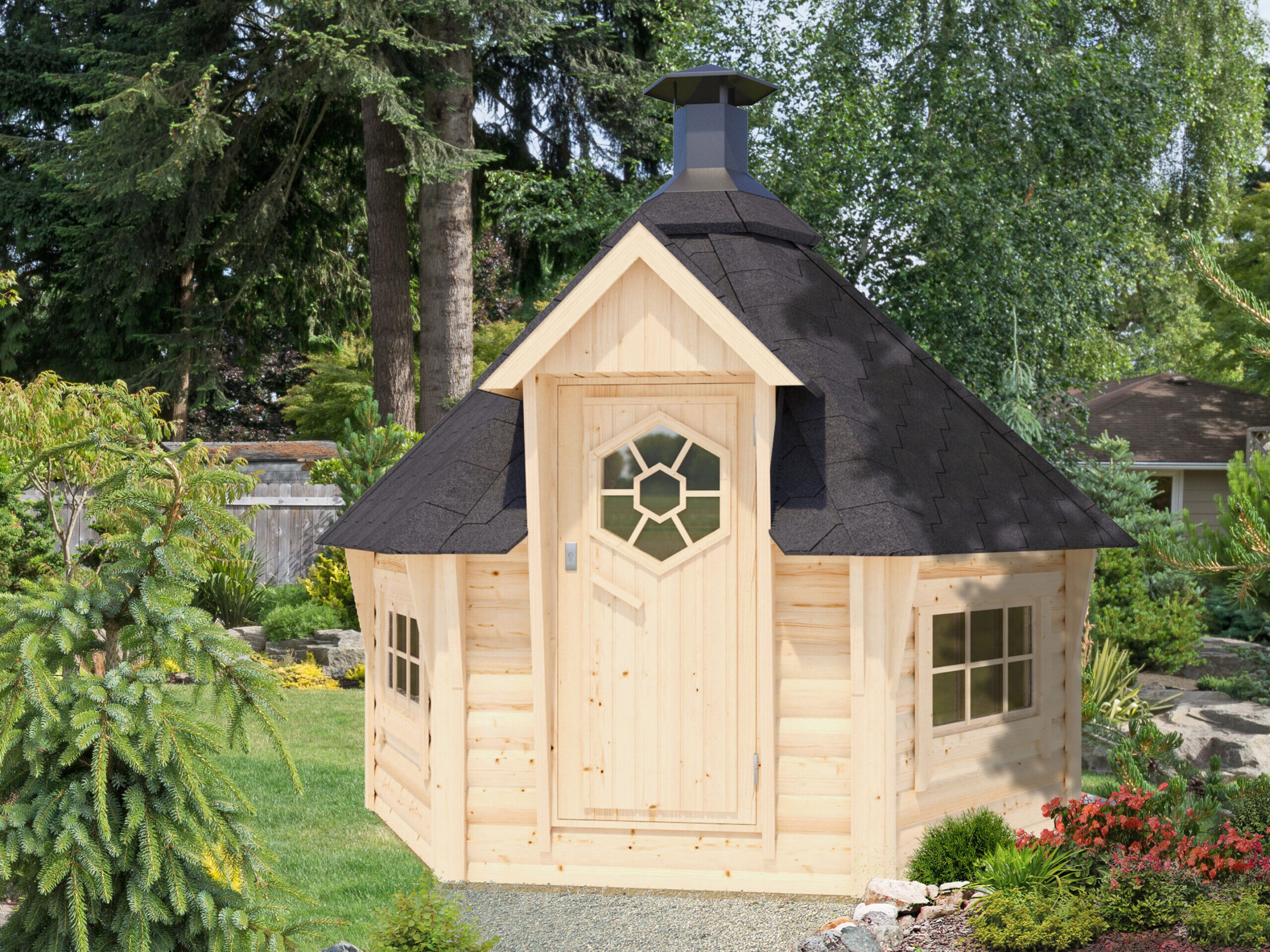 Fjordholz 6-Eck Grillkota Modell Nils 6m² 3x2m | Rabatt: 26 %