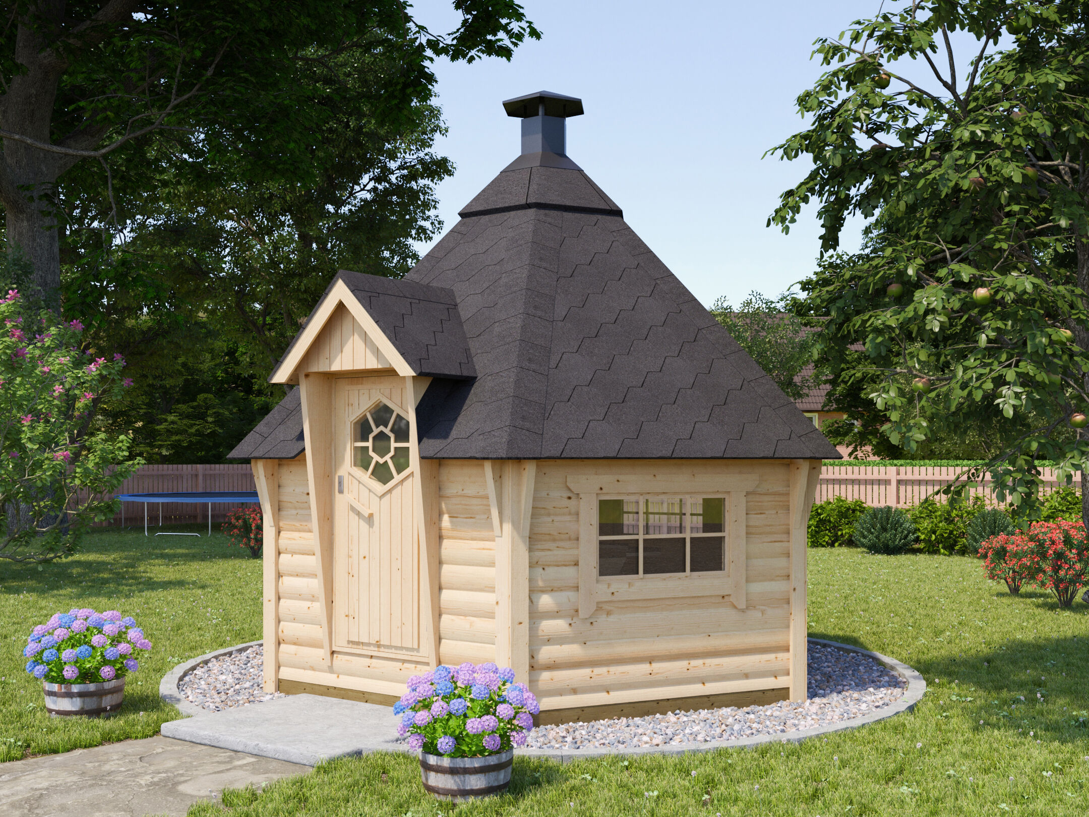 Fjordholz 6-Eck Grillkota Modell Nils 9 m² 3x3m | Rabatt: 26 %