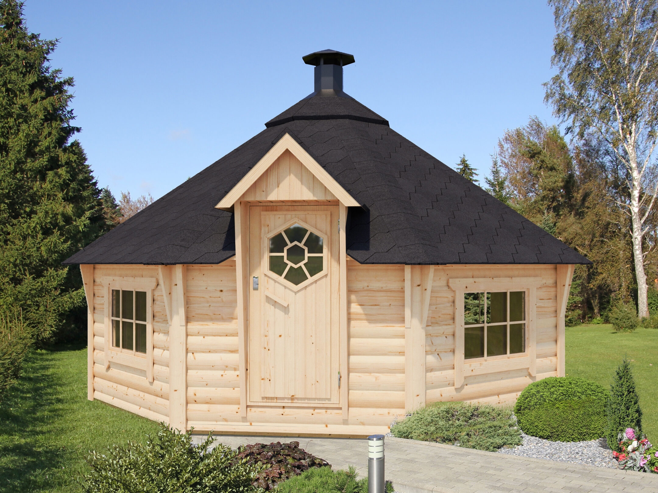 Fjordholz 8-Eck Grillkota Modell Nils 17 m² 5x4m | Rabatt: 26 %