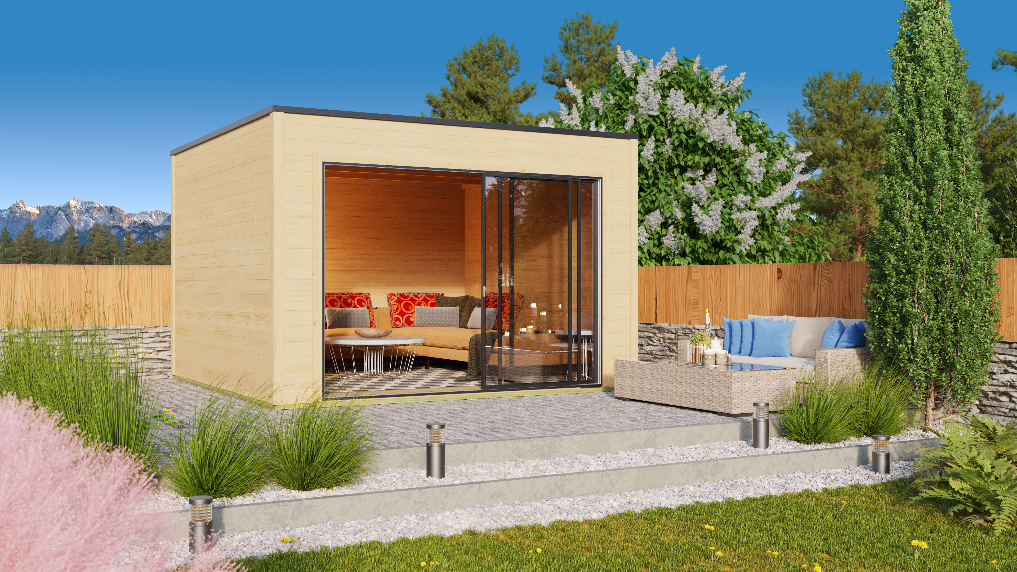 Fjordholz Gartenhaus Modell Q-BIC Alu 44 A 4x4m | Rabatt: 26 %