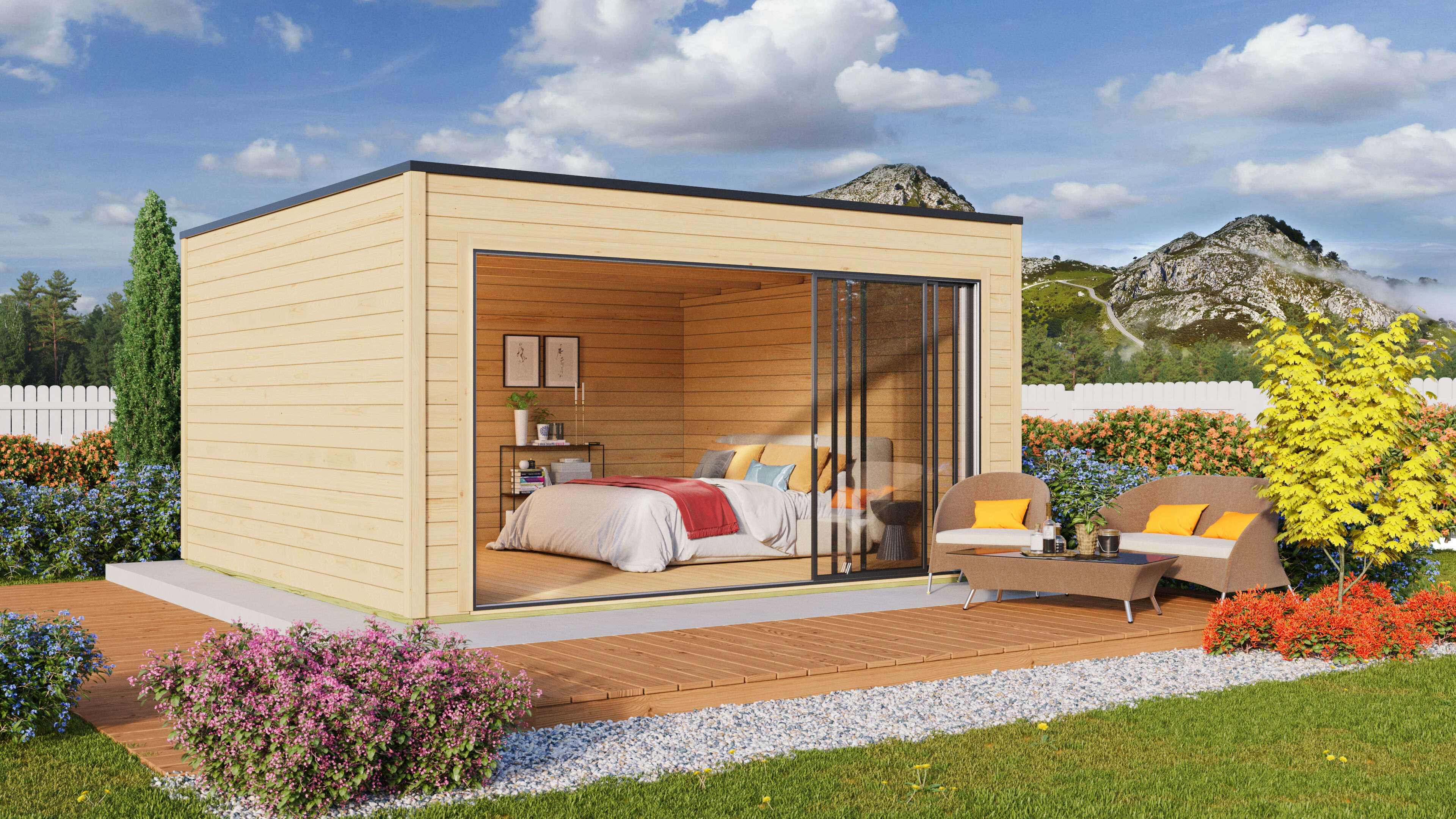 Fjordholz Gartenhaus Modell Q-BIC Alu 70 C 5x4m | Rabatt: 26 %