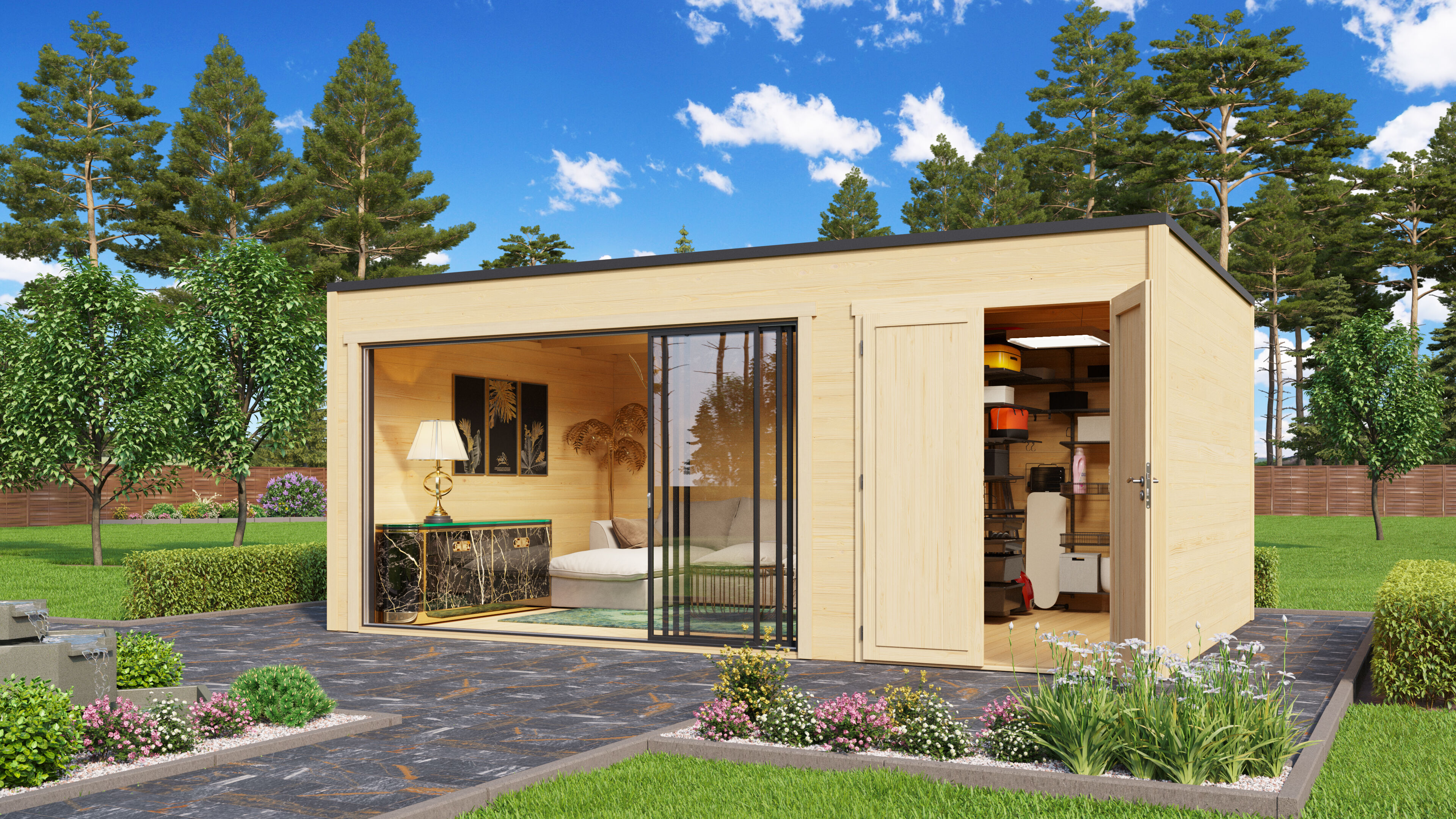 Fjordholz Gartenhaus Modell Q-BIC Alu 70 H 6x4m | Rabatt: 26 %