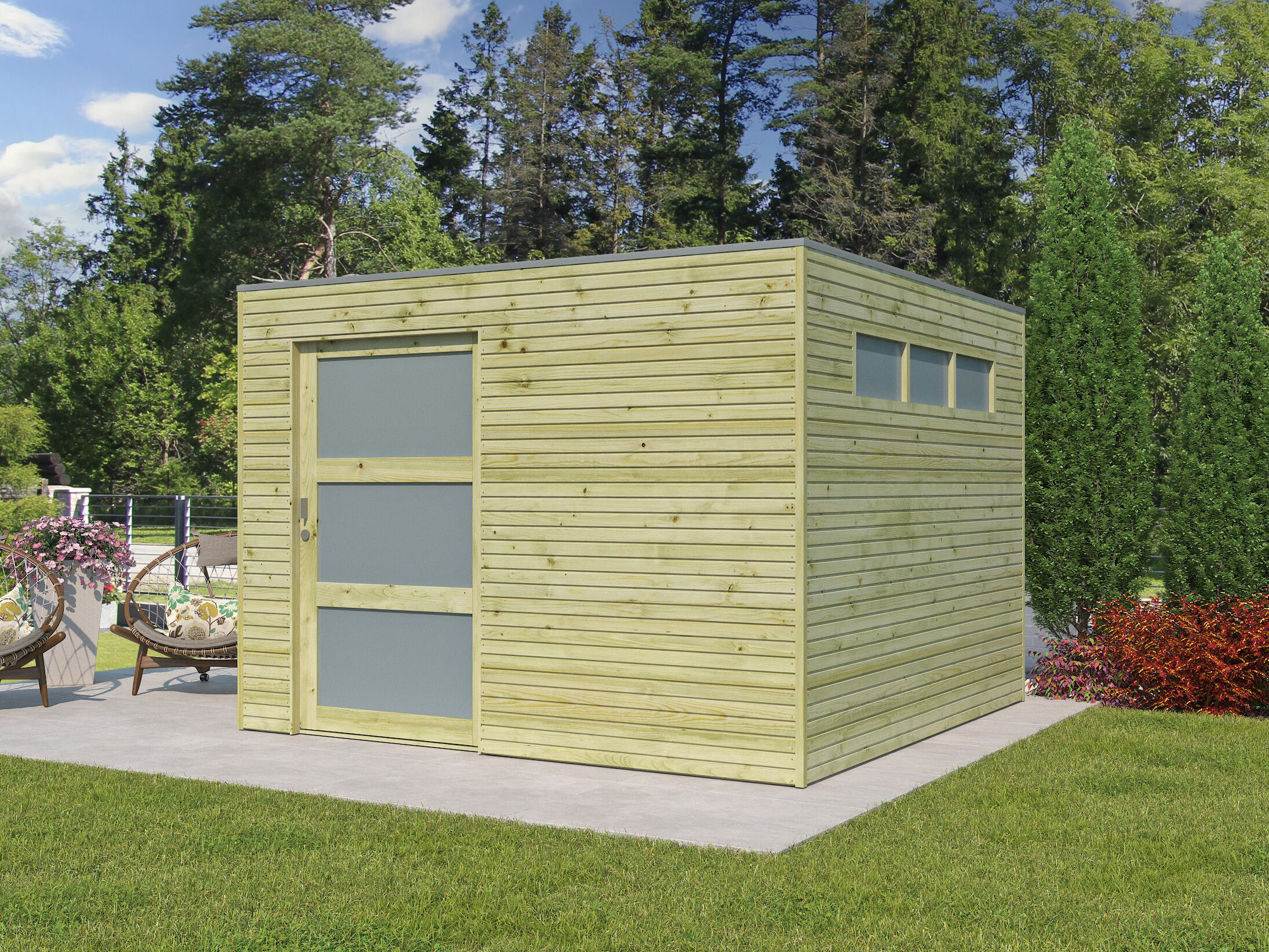 Gartenhaus Modell QBS-Line 9,00 m² 3x3m | Rabatt: 26 %