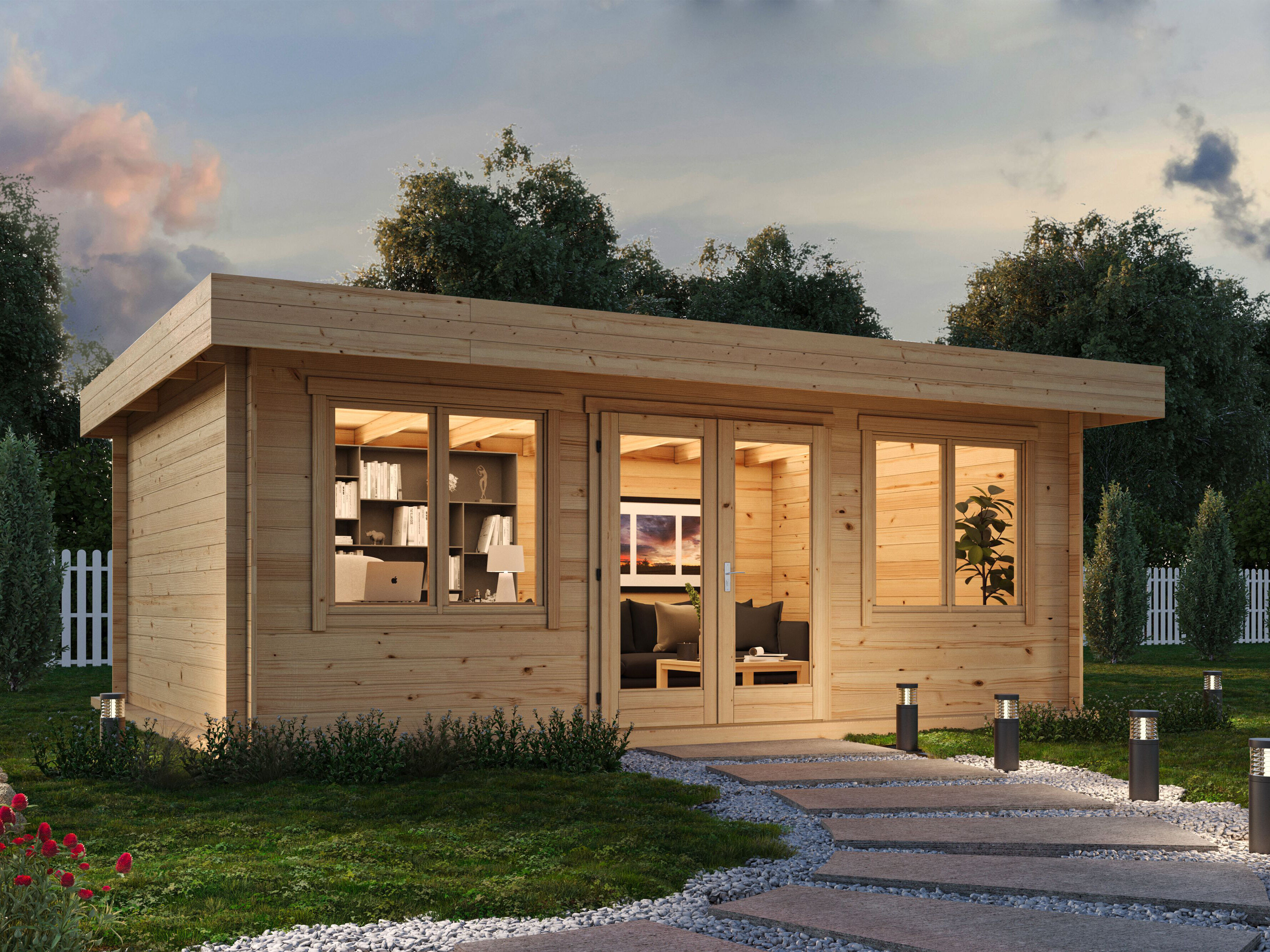 Fjordholz Flachdach Gartenhaus Modell Lino 28 6x4m | Rabatt: 26 %