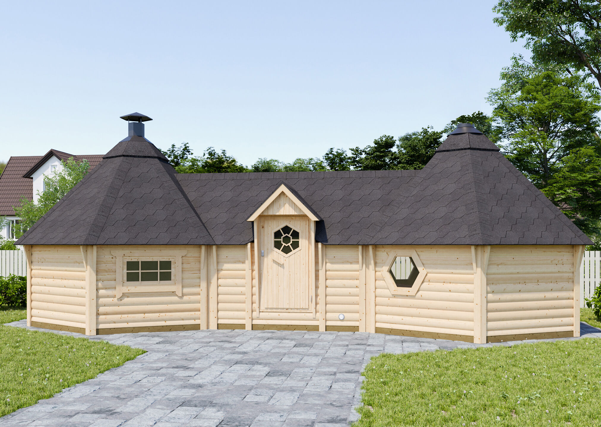 Fjordholz Doppelkota Modell Just  22 m² 6x4m | Rabatt: 26 %