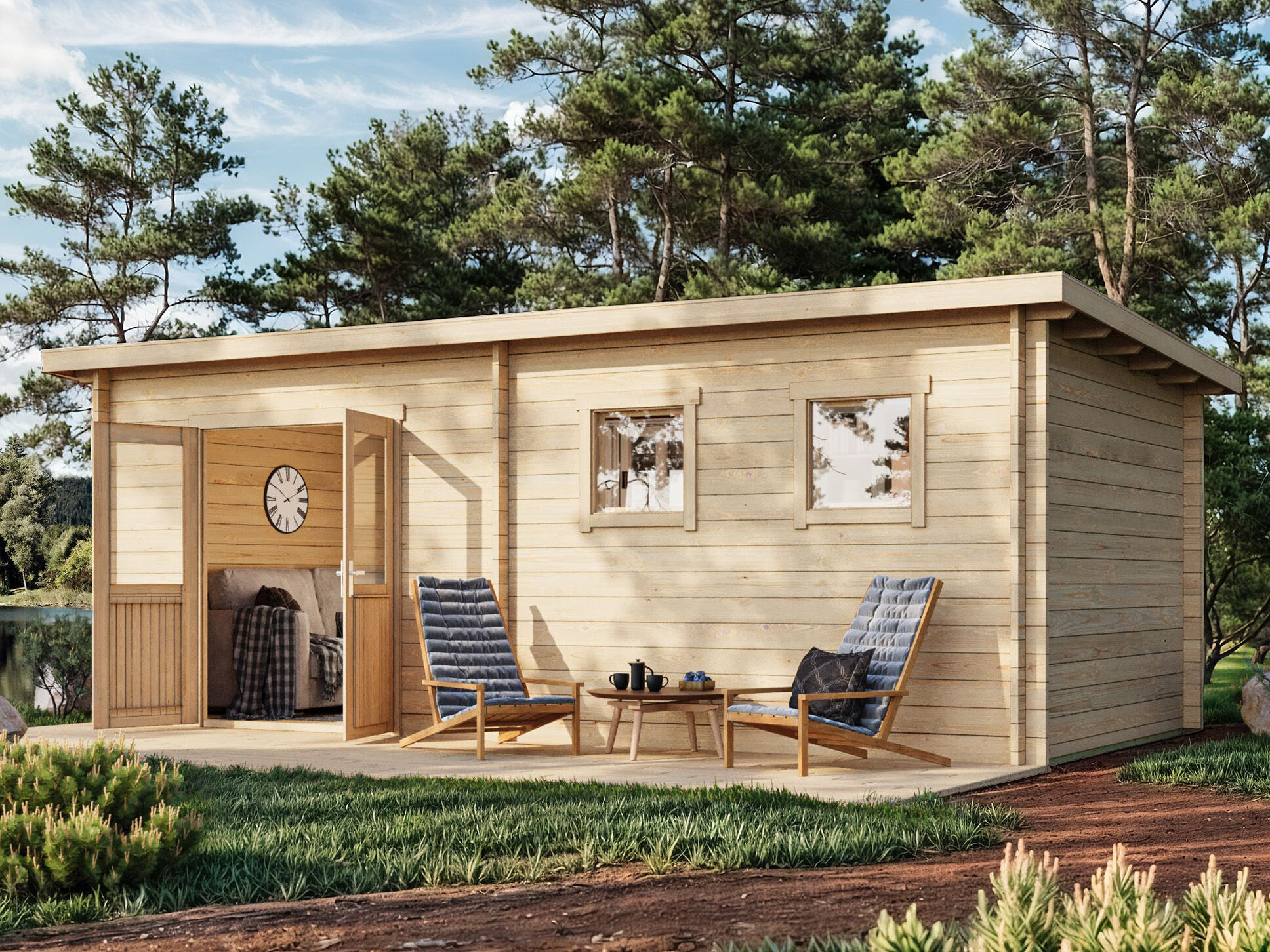 Fjordholz Pultdach Gartenhaus Modell Ezra 6D 6x3m | Rabatt: 26 %