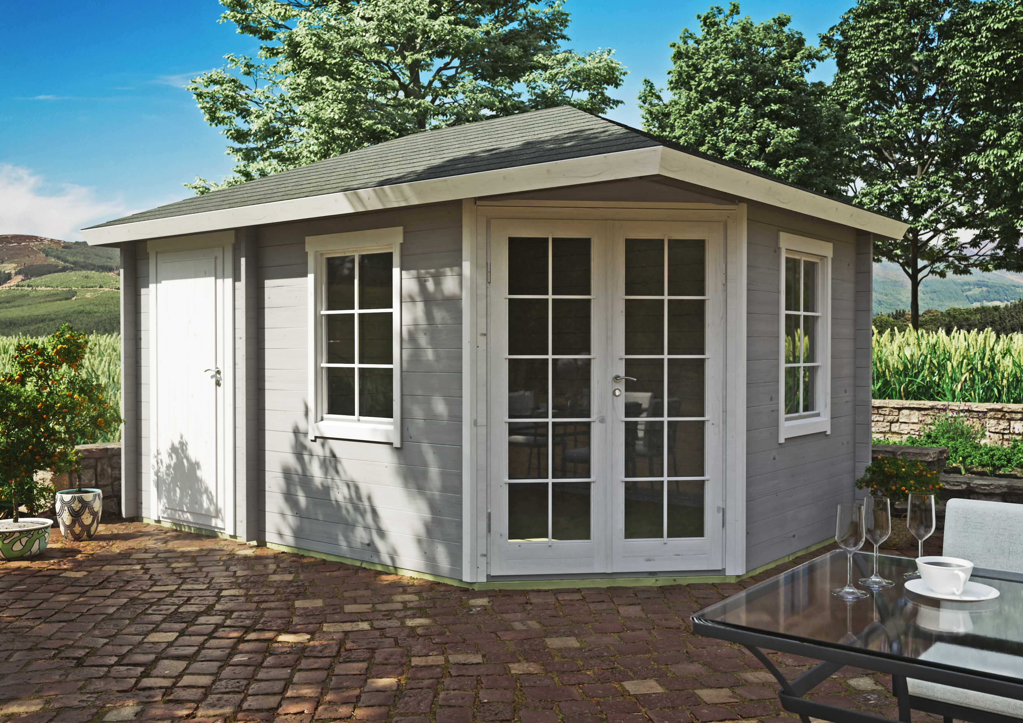 Fjordholz Gartenhaus Modell Kiano 44 B 4x3m | Rabatt: 26 %