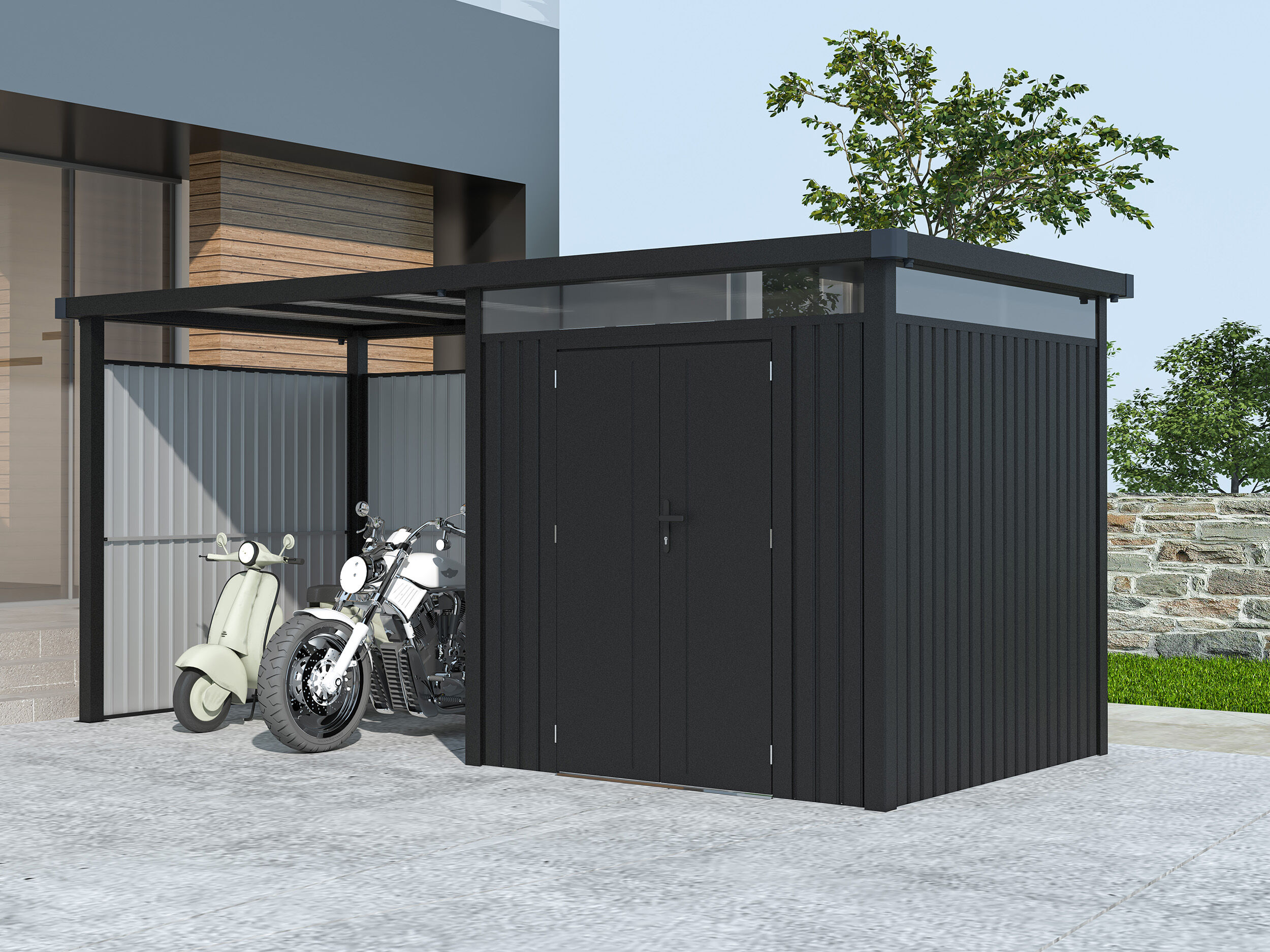 Metall Gerätehaus Modell Style 4,45 m² Spar-Set 2 3x2m | Rabatt: 32 %
