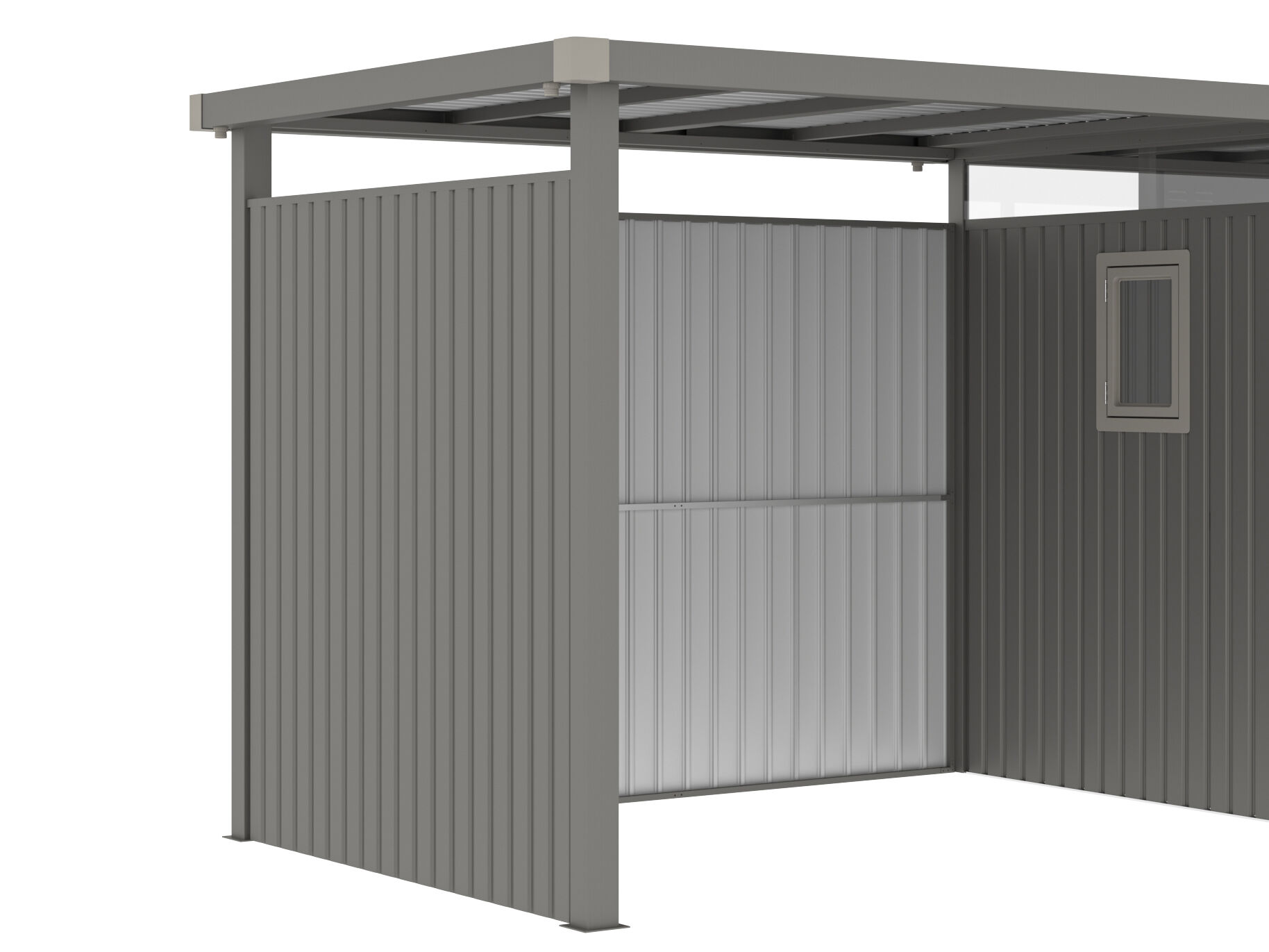 Wandset für Seitendach Gerätehaus Style 4,45 m² Al | Rabatt: 29 %