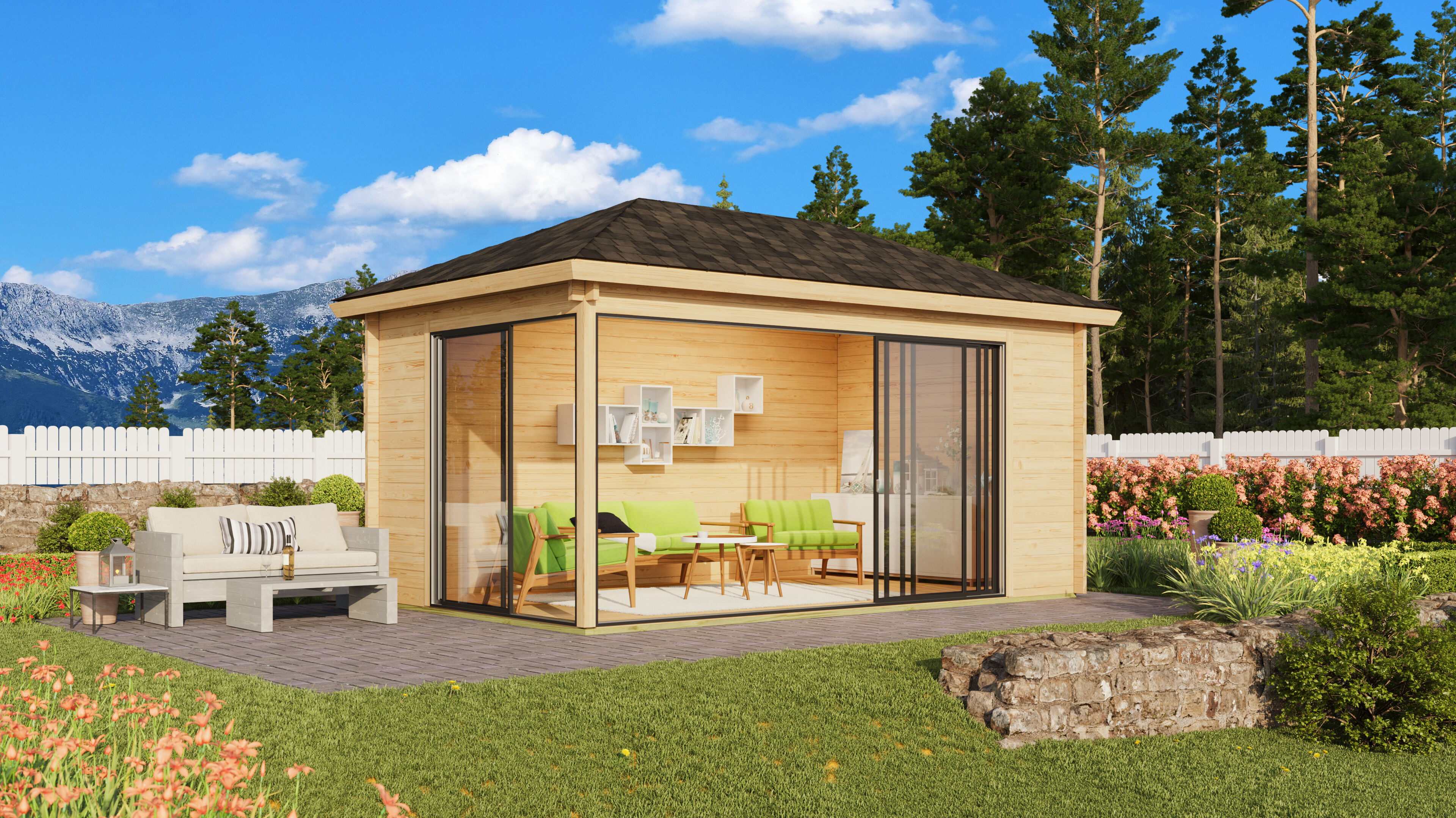 Fjordholz Gartenpavillon Modell Alu 44 C | Rabatt: 26 %