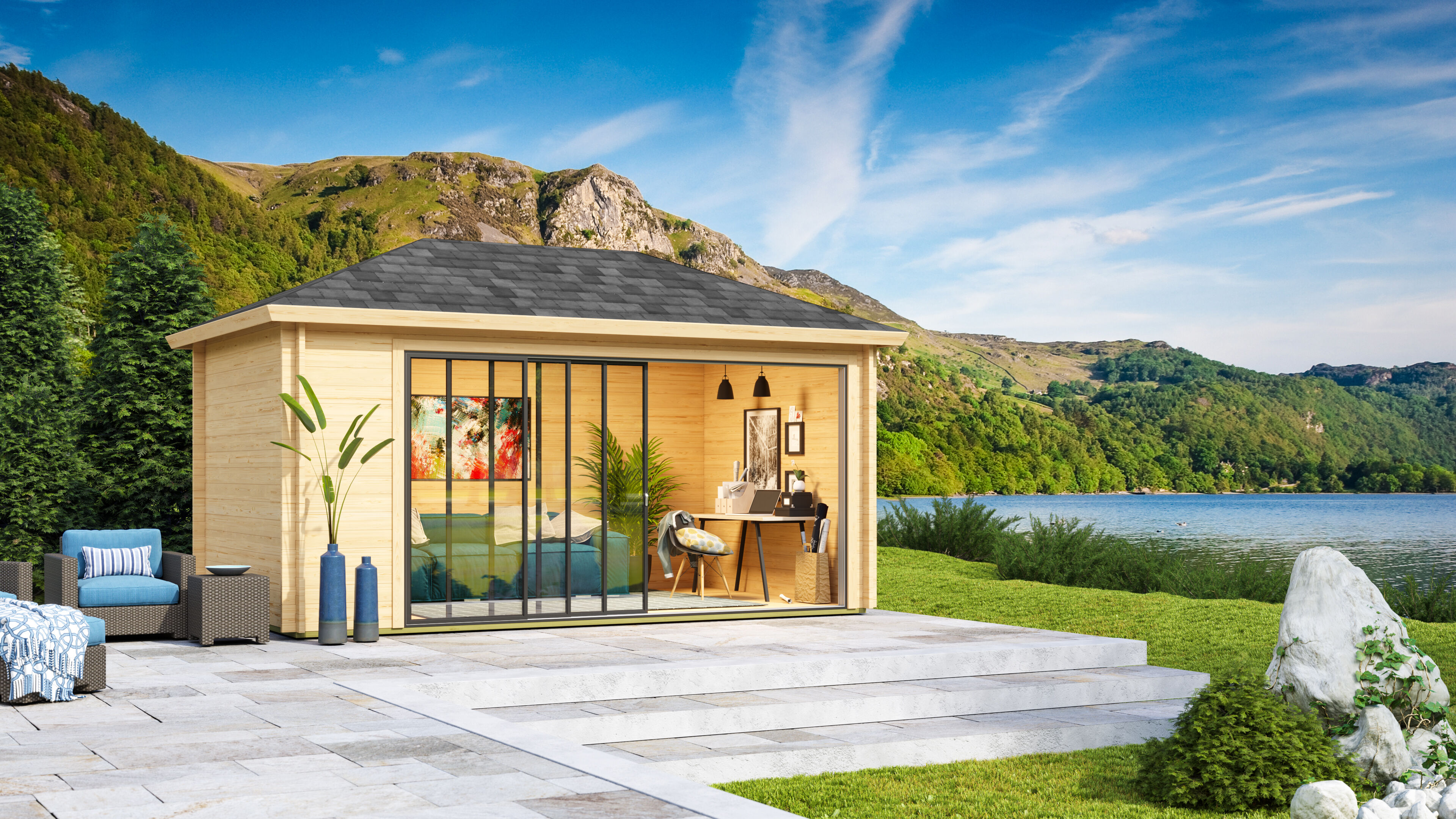 Fjordholz Gartenpavillon Modell Alu 44 D | Rabatt: 26 %