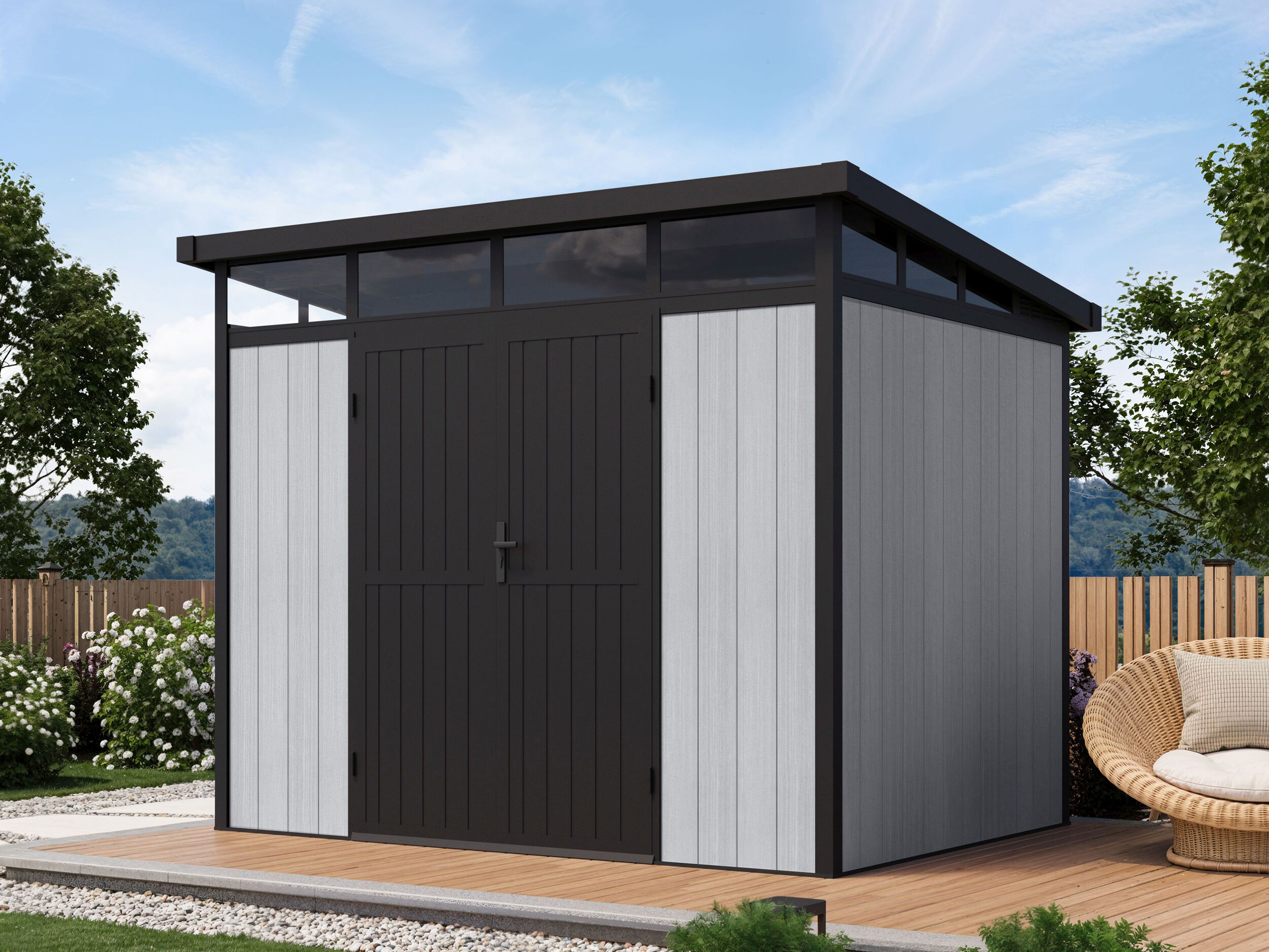 WPC Gartenhaus Modell Skylight Pent 6,10 m² 3x2m | Rabatt: 26 %