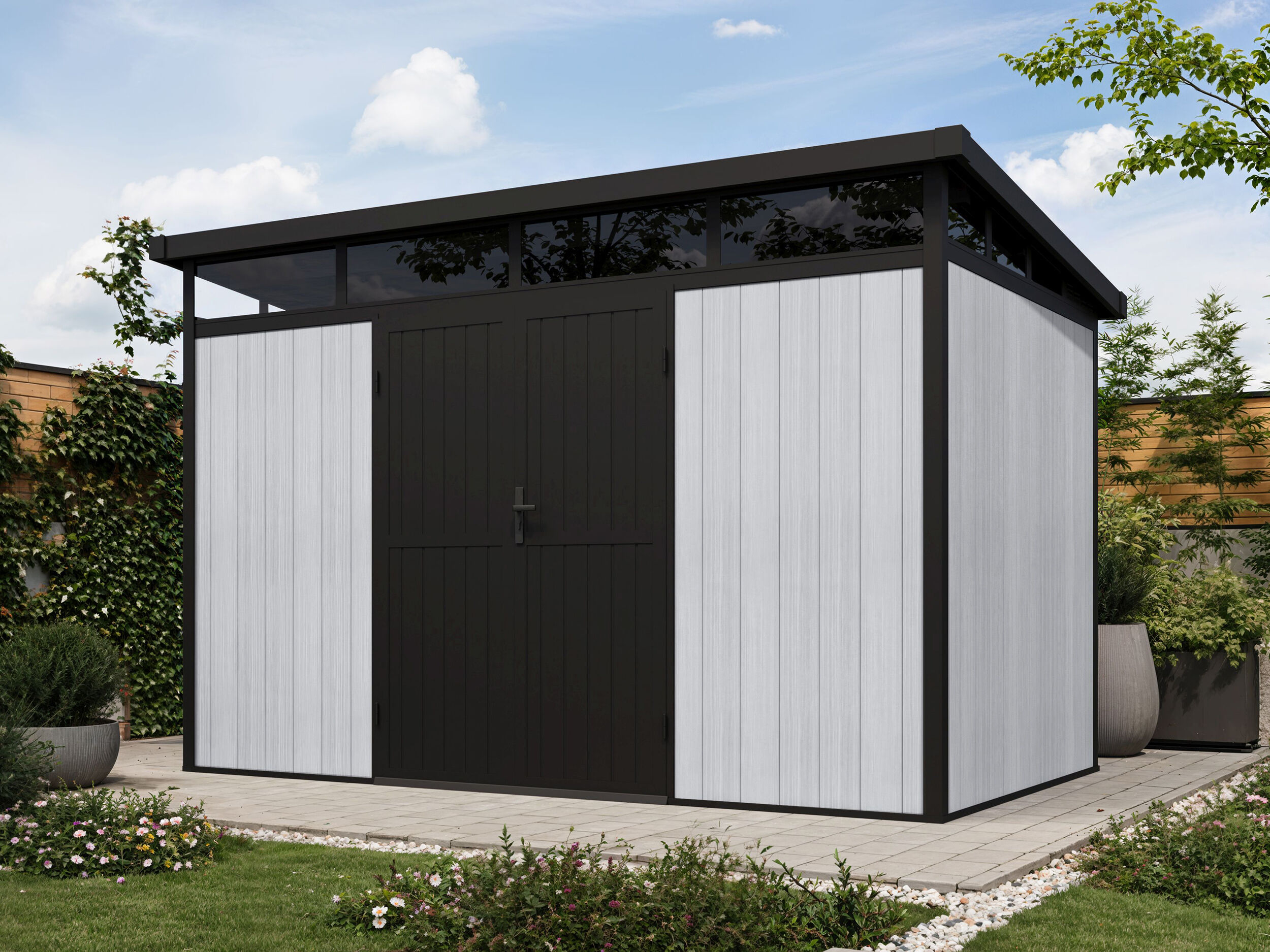 WPC Gartenhaus Modell Skylight Pent 7,40 m² 3x2m | Rabatt: 26 %