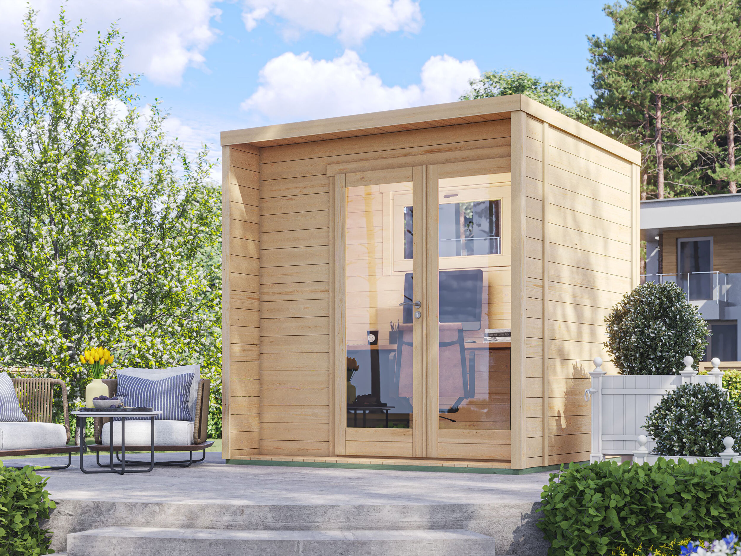Fjordholz Gartenhaus Modell Donny Office 44 B 2x2m | Rabatt: 26 %