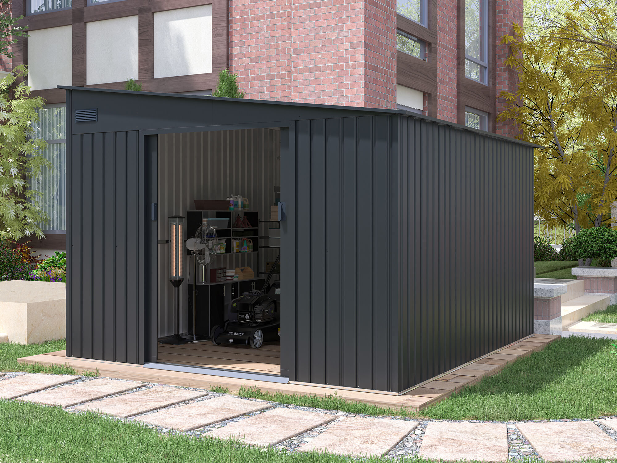 Metall Gerätehaus Modell Avant 8,96 m² 3x3m | Rabatt: 27 %
