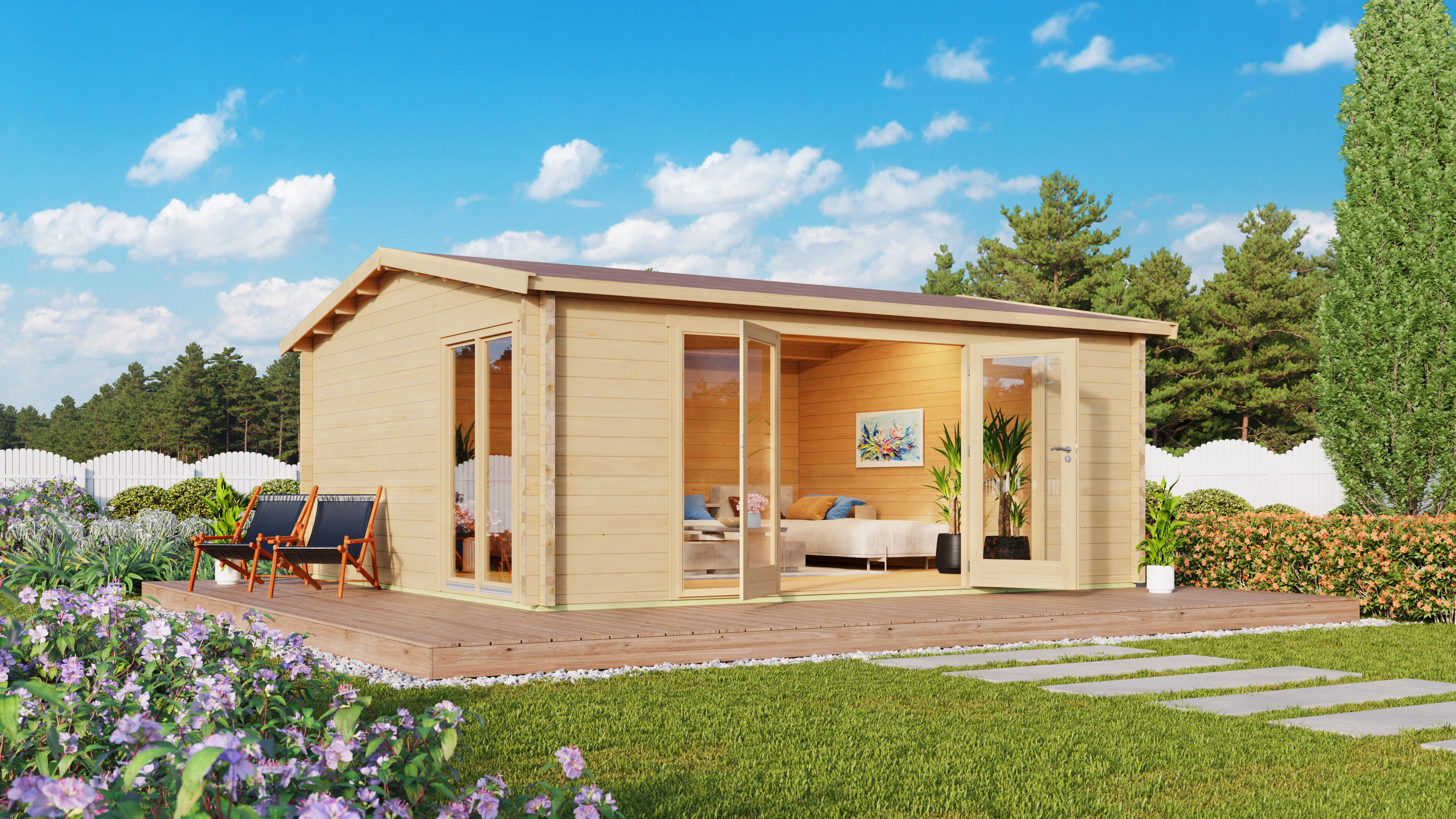Fjordholz Gartenhaus Modell Davos 44 B 6x4m | Rabatt: 26 %