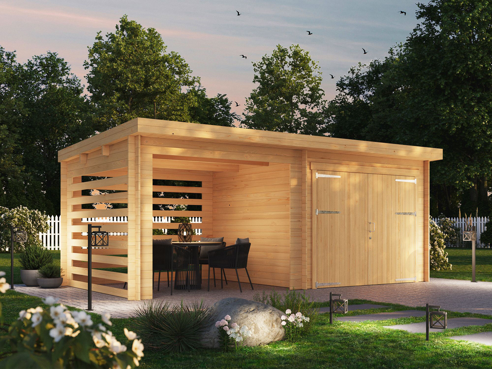 Fjordholz Gartenhaus Modell Gardenstore 28 C, Natu 6x3m | Rabatt: 26 %
