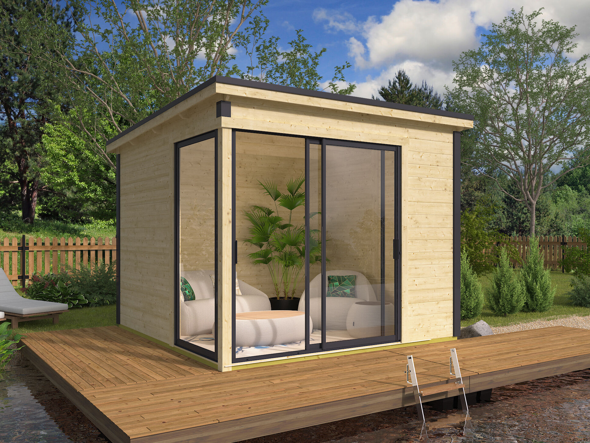 Fjordholz Gartenhaus Modell Amrum-1 3x3m | Rabatt: 26 %
