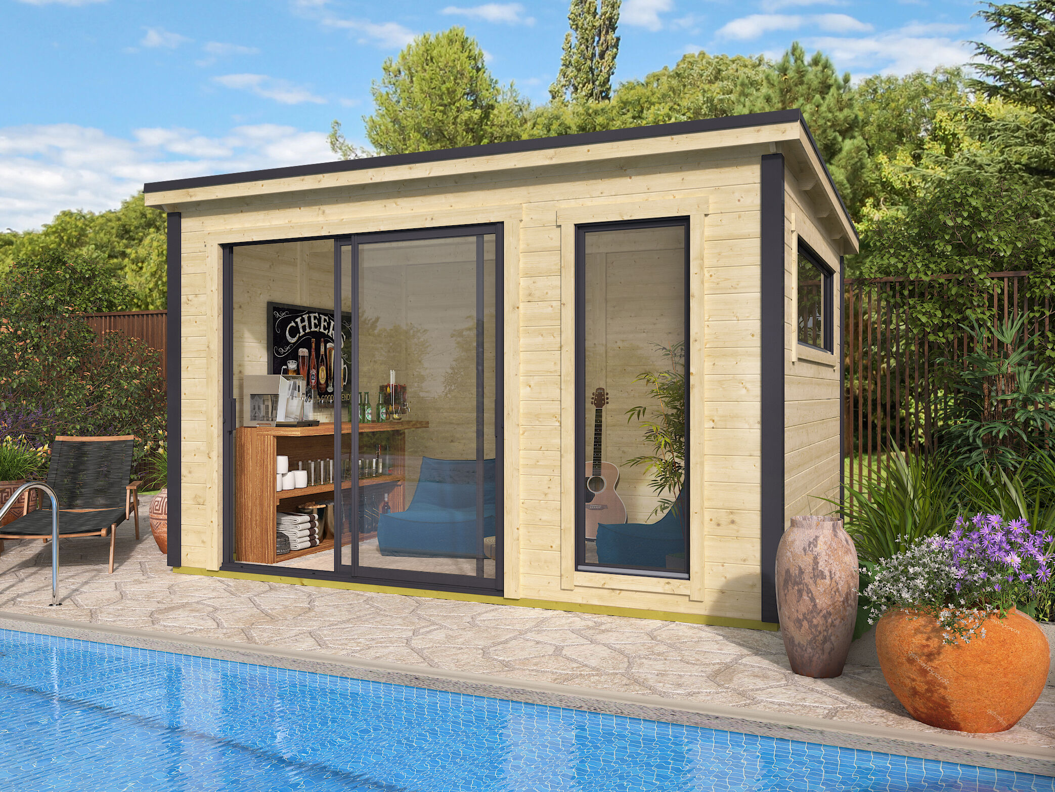 Fjordholz Gartenhaus Modell Juist-1 4x3m | Rabatt: 26 %
