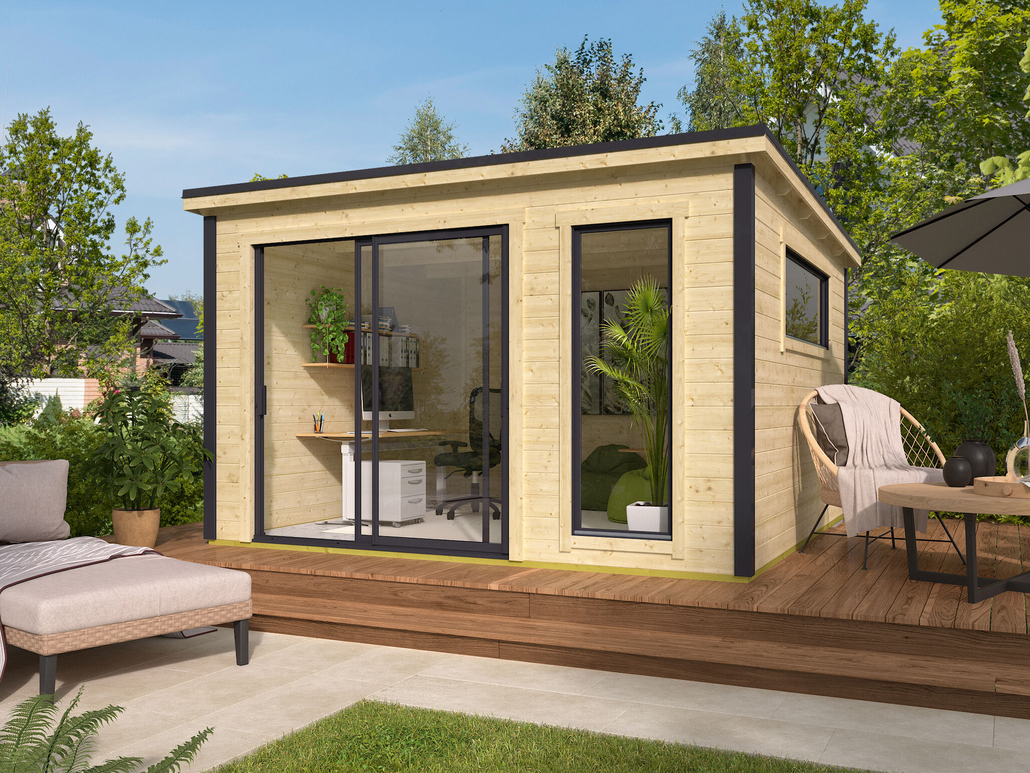 Fjordholz Gartenhaus Modell Juist-2 4x4m | Rabatt: 26 %