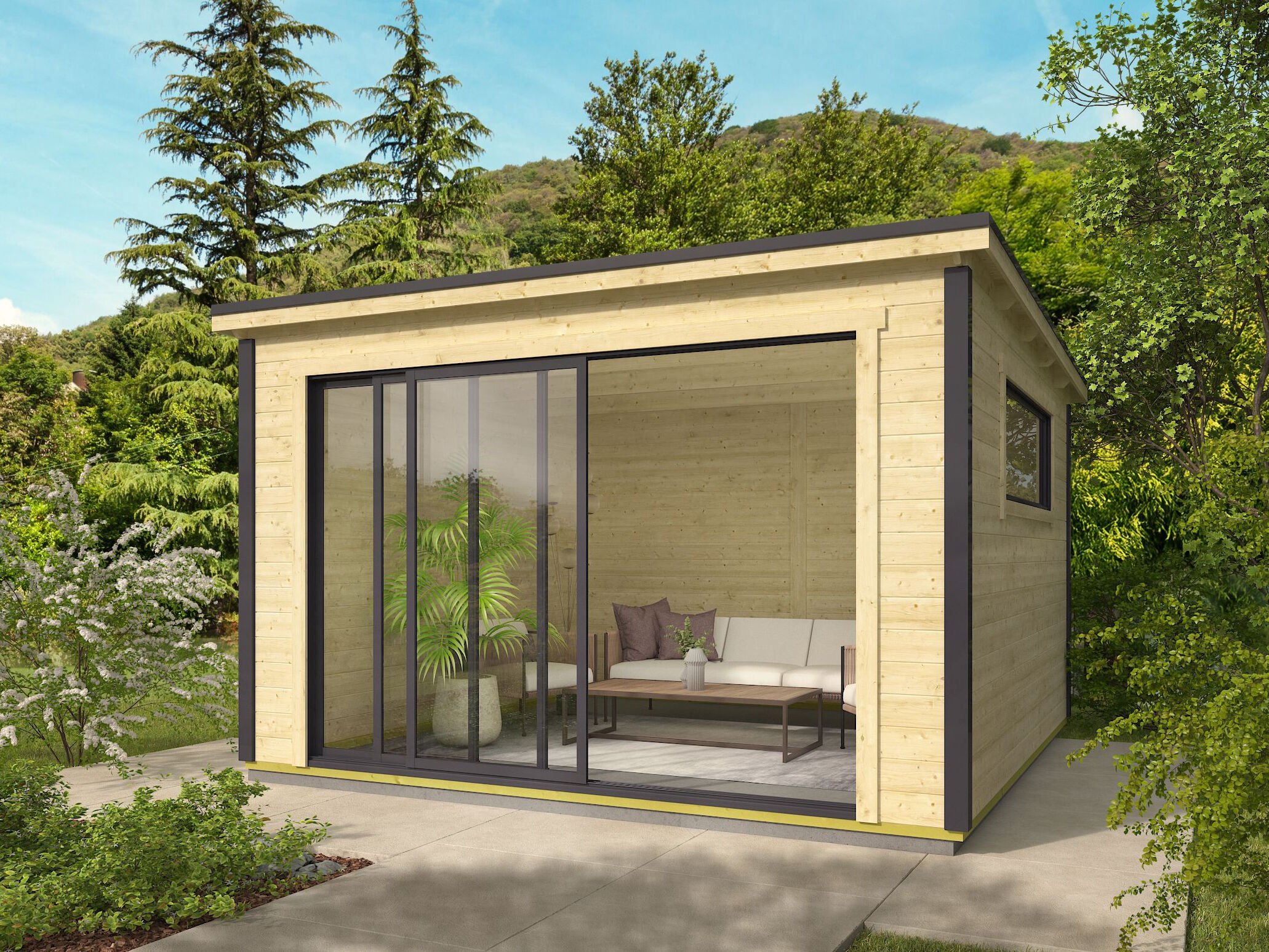 Fjordholz Gartenhaus Modell Poel-2 4x4m | Rabatt: 26 %