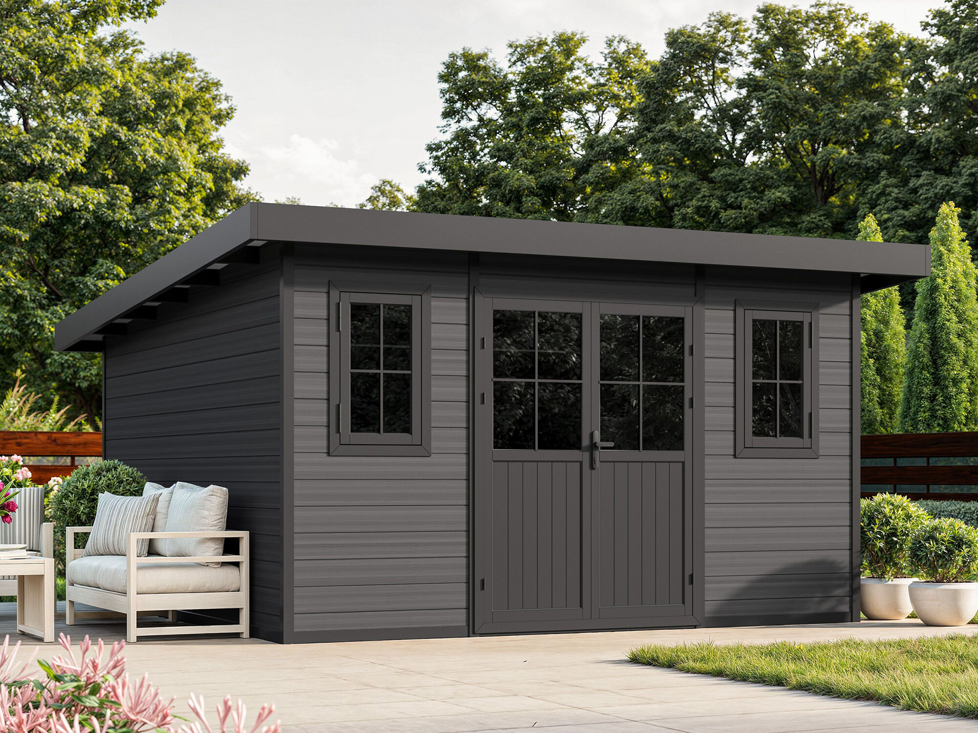 WPC Gartenhaus Modell Style DeLuxe 15,0 m² 5x3m | Rabatt: 29 %