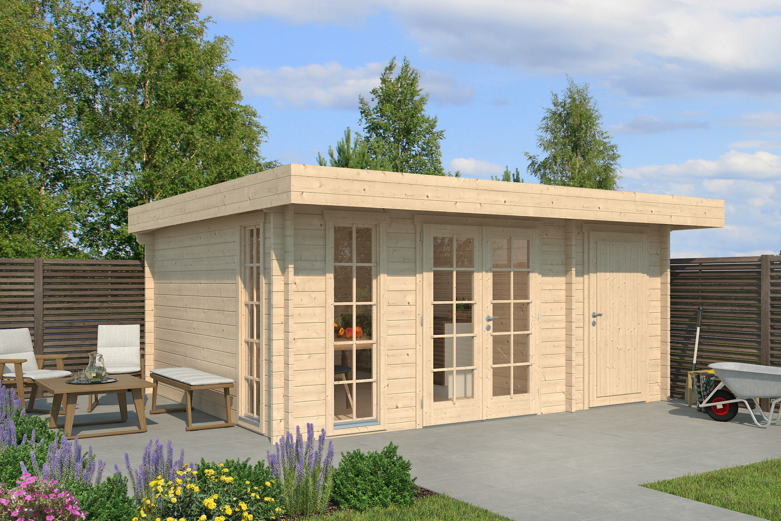 Fjordholz Gartenhaus Modell Theo 44 in Schwedenrot 5x4m | Rabatt: 26 %