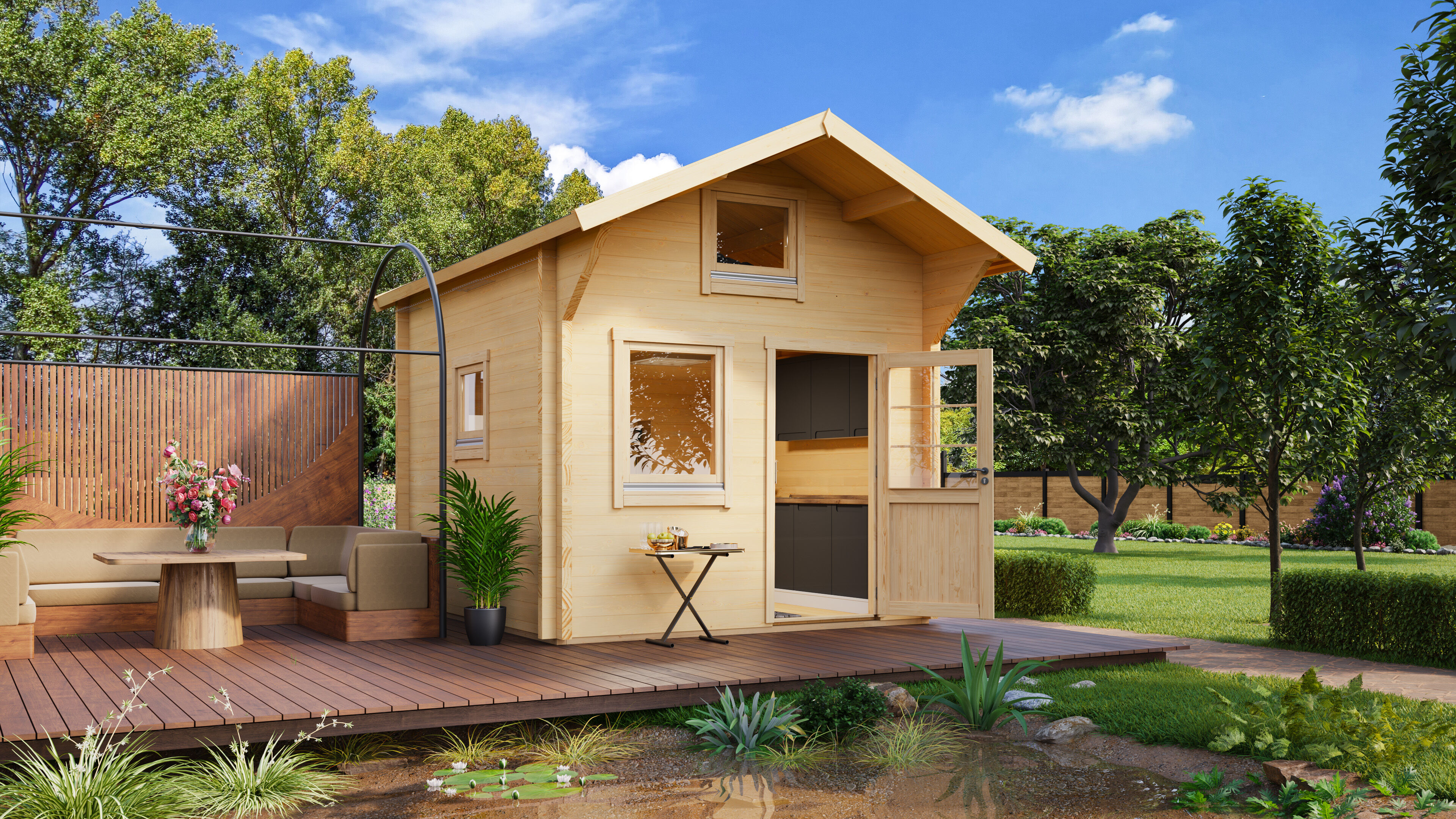 Fjordholz Satteldach Gartenhaus Modell Sönke 70 A 4x3m | Rabatt: 26 %