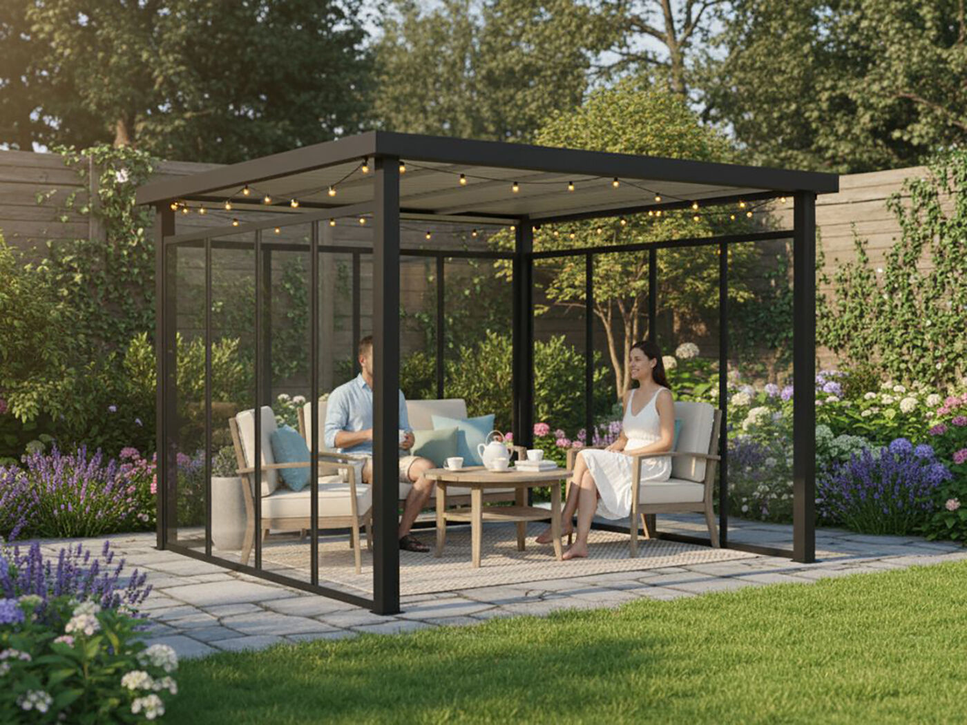 Freistehendes Terrassendach Modell Nexus Sparset-2 3x3m | Rabatt: 26 %