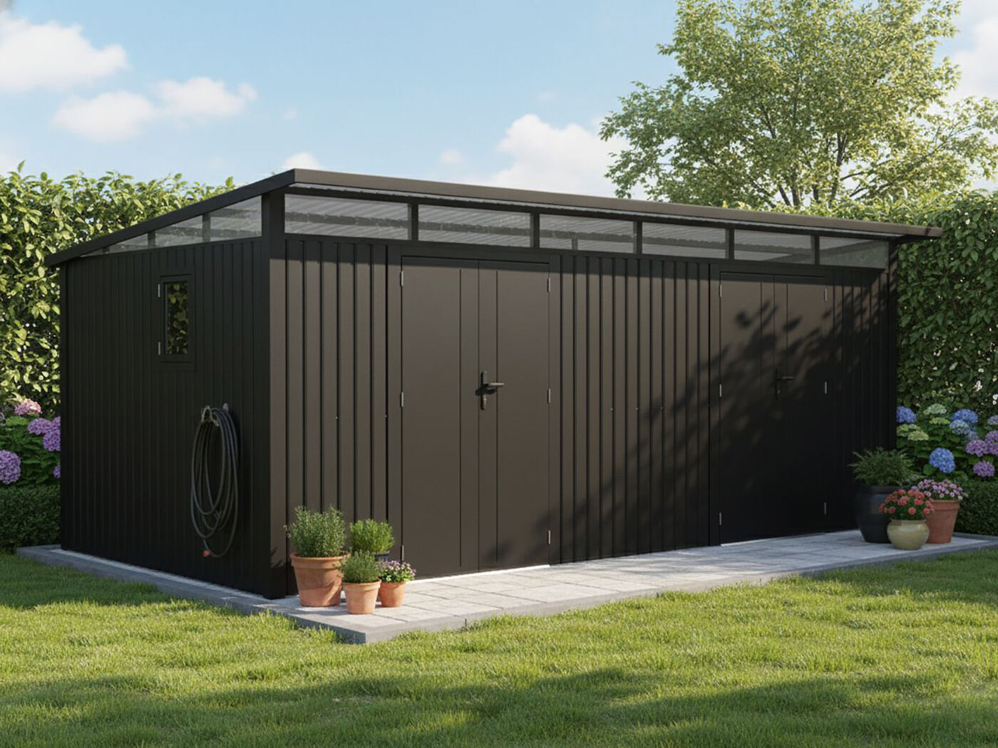 Metall Gerätehaus Modell Skylight 2-Raum  15,18 m² 5x3m | Rabatt: 26 %