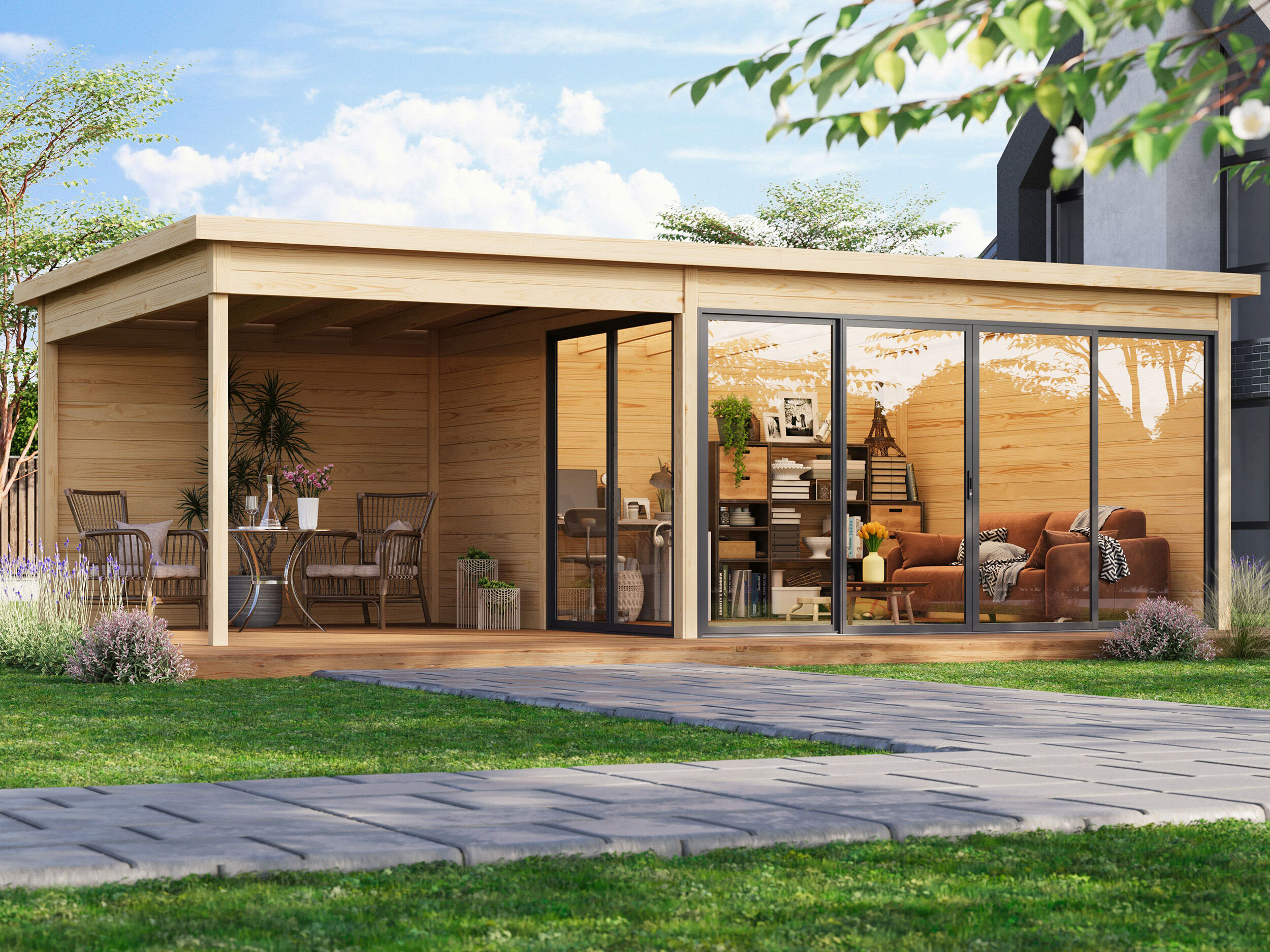 Fjordholz Gartenhaus Modell Office IsoSlide 4 SD 7x4m | Rabatt: 26 %