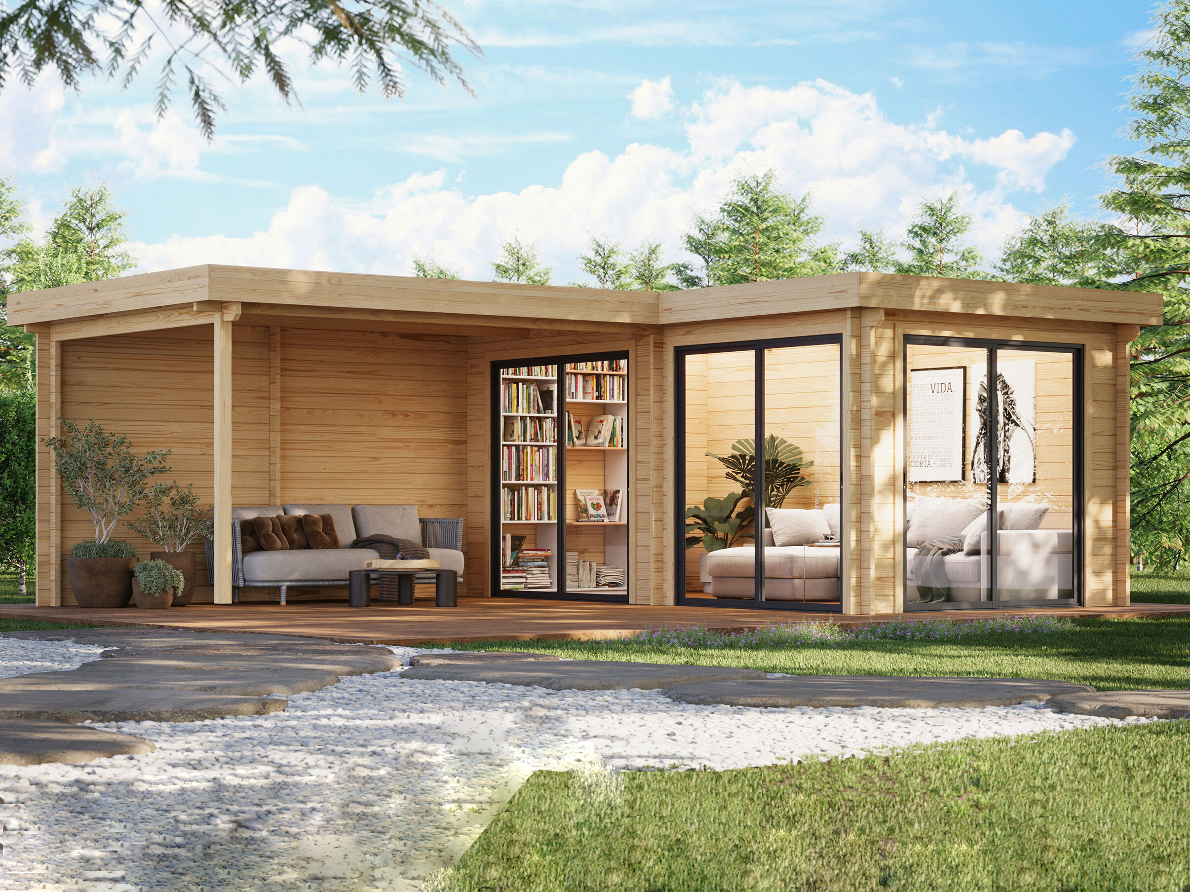 Fjordholz Gartenhaus Modell Luisa-44 IsoSlide 7x5m | Rabatt: 26 %
