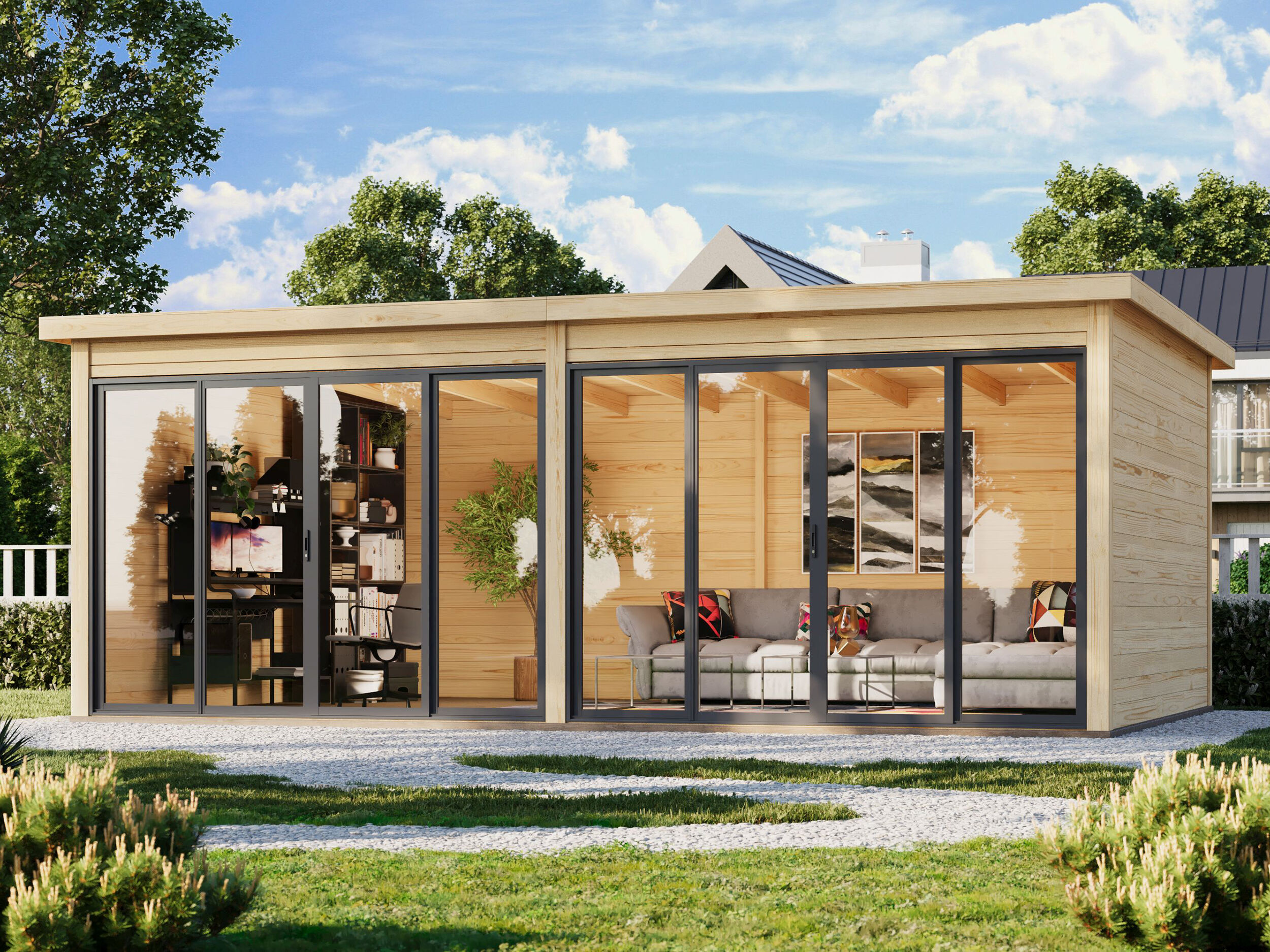 Fjordholz Gartenhaus Modell Office IsoSlide 11 6x4m | Rabatt: 26 %
