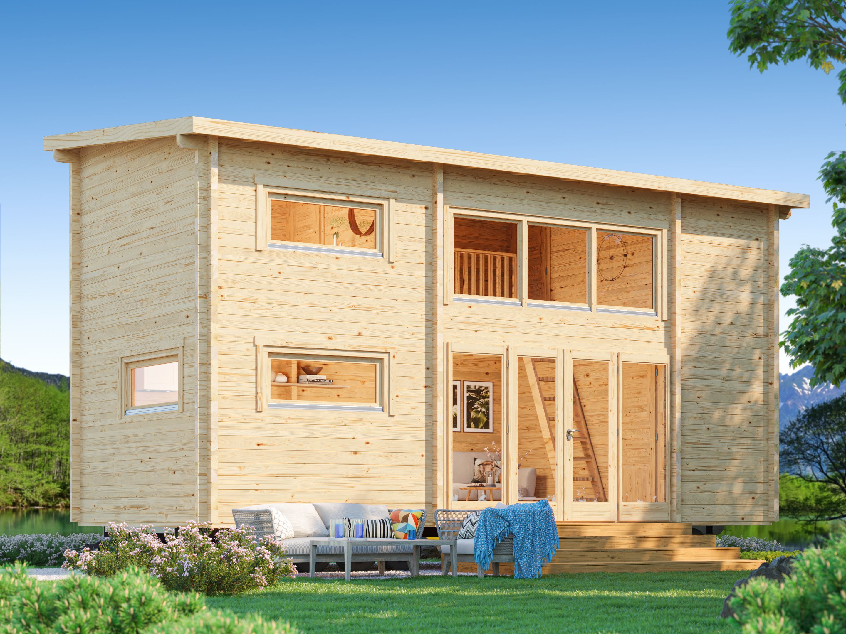 Fjordholz Tiny Gartenhaus Modell Dream Big 70 A / 6x4m | Rabatt: 26 %