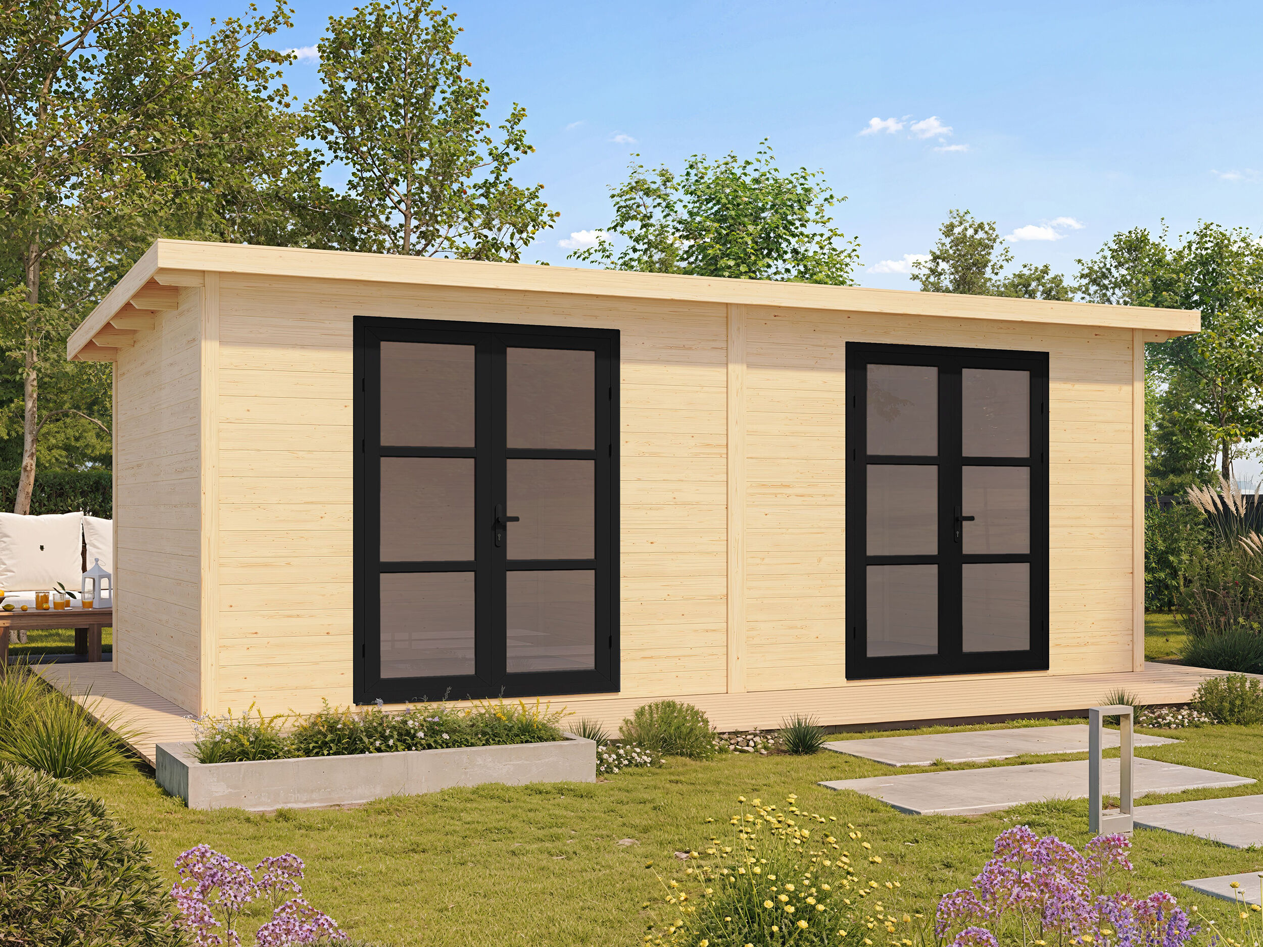 Fjordholz Gartenhaus Modell Alu Line 28-H 6x3m | Rabatt: 26 %