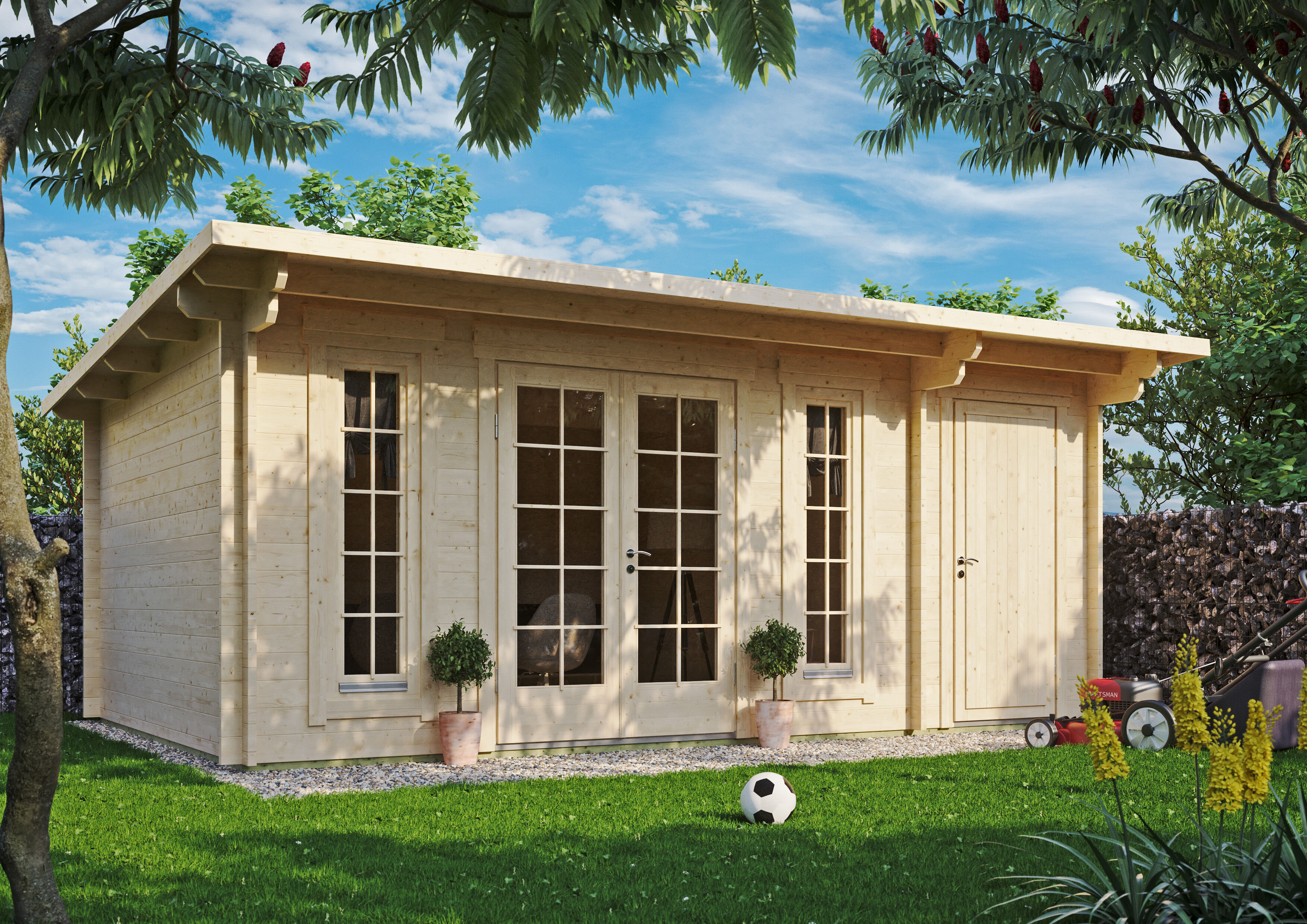 Fjordholz Gartenhaus Modell Jacob 44 C mit Abstell 5x3m | Rabatt: 26 %