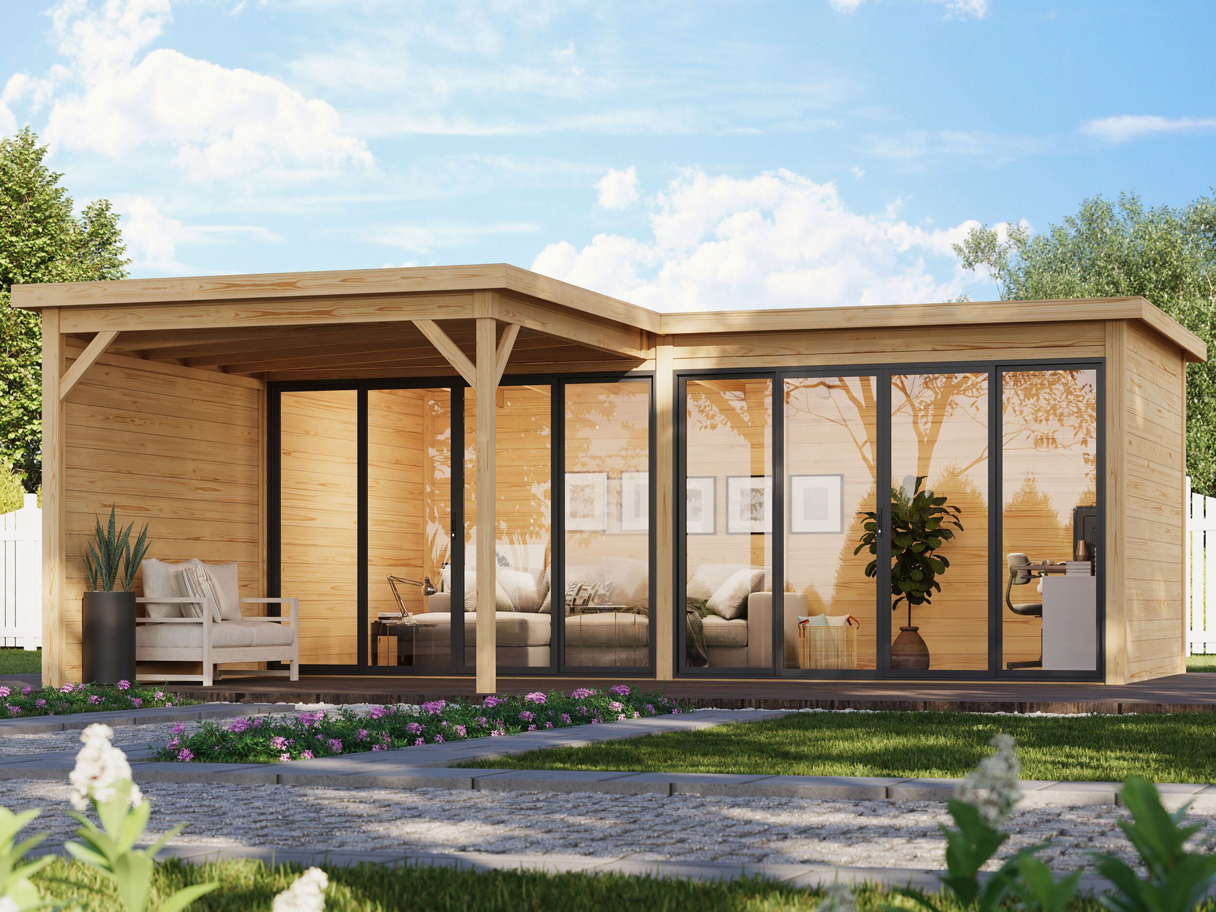 Fjordholz Gartenhaus Modell Office IsoSlide 9 VD 6x3m | Rabatt: 26 %