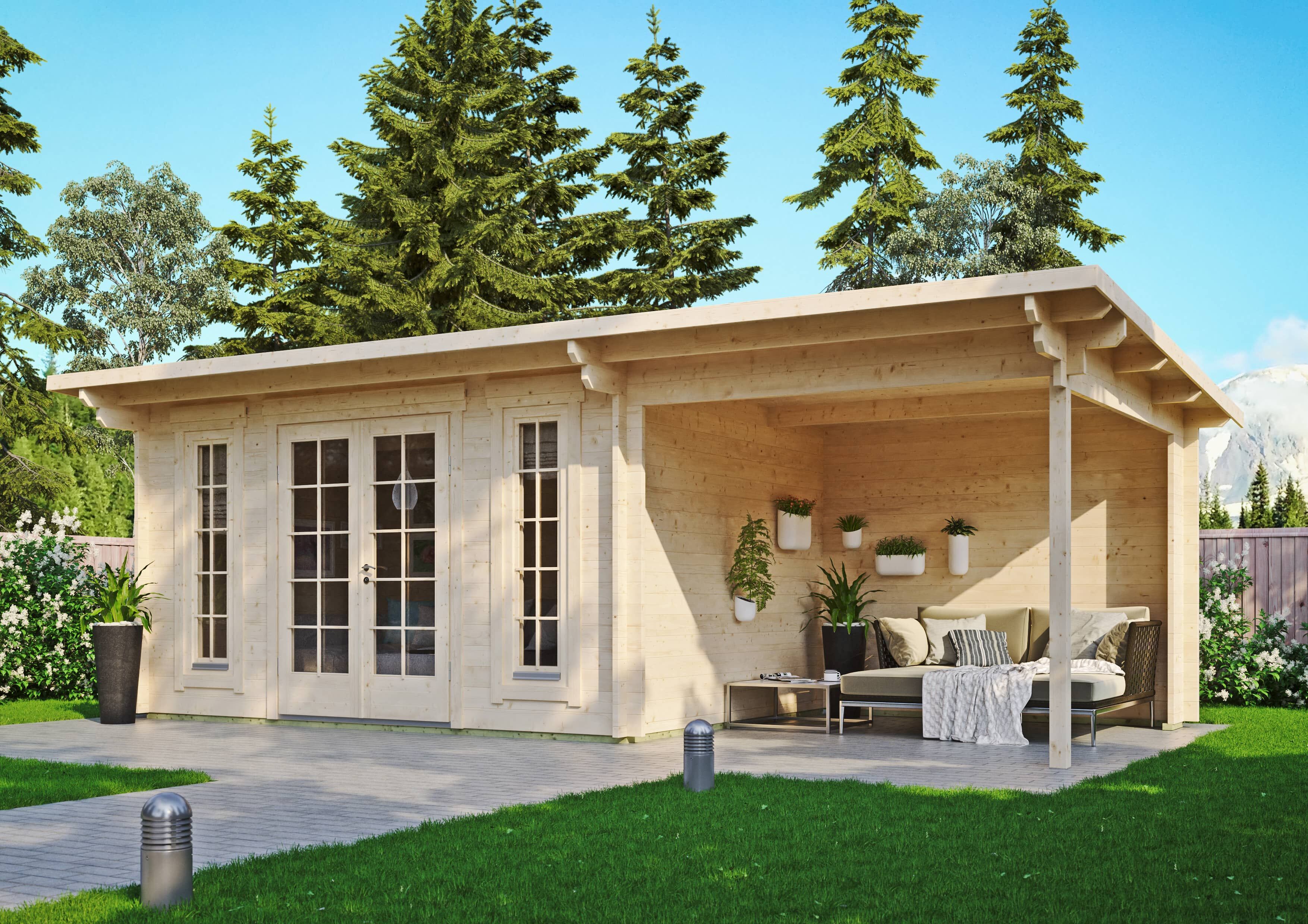 Fjordholz Gartenhaus Modell Jacob 44 B mit Seitend 7x4m | Rabatt: 26 %
