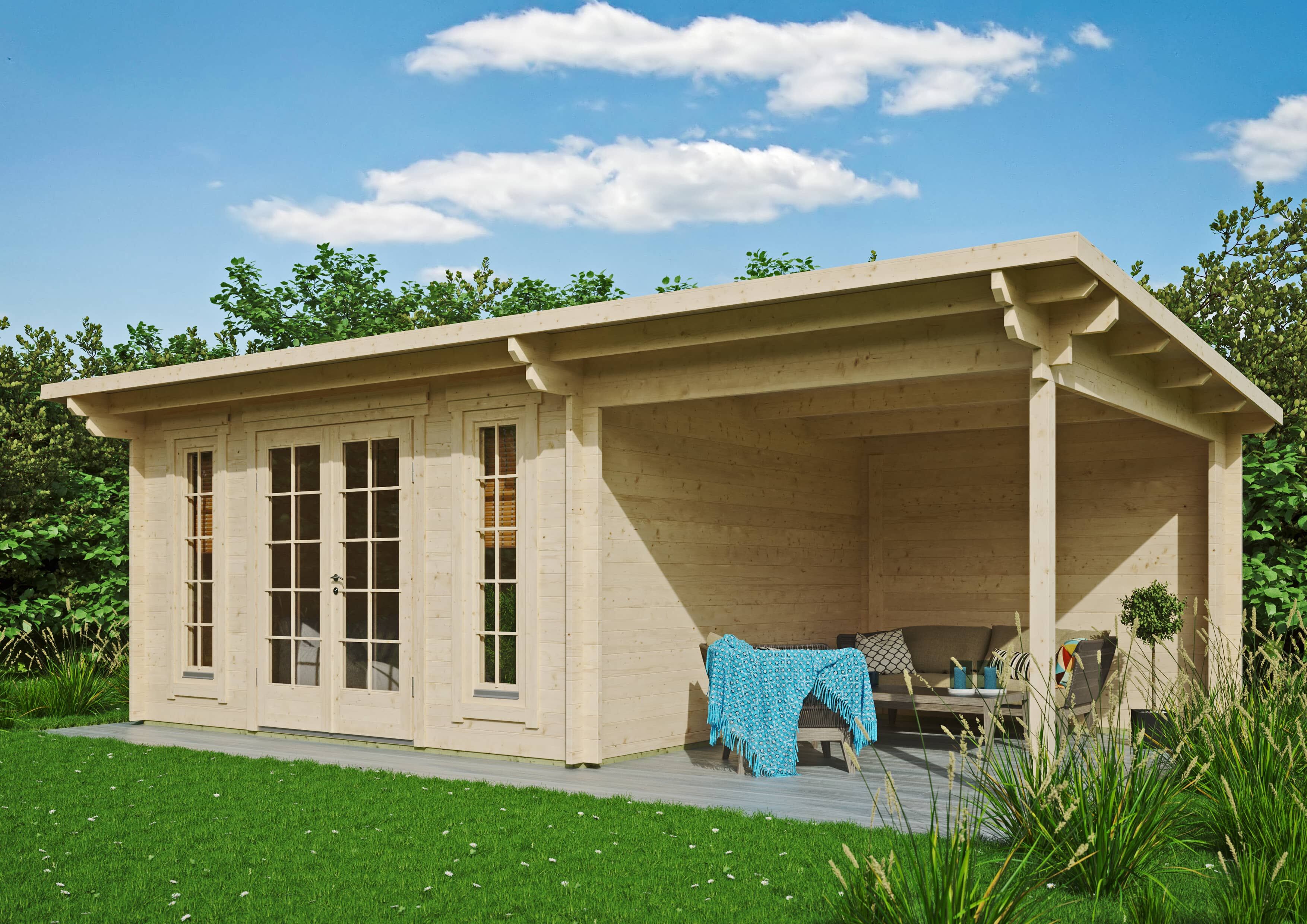 Fjordholz Gartenhaus Modell Jacob 44 C mit Seitend 7x4m | Rabatt: 26 %