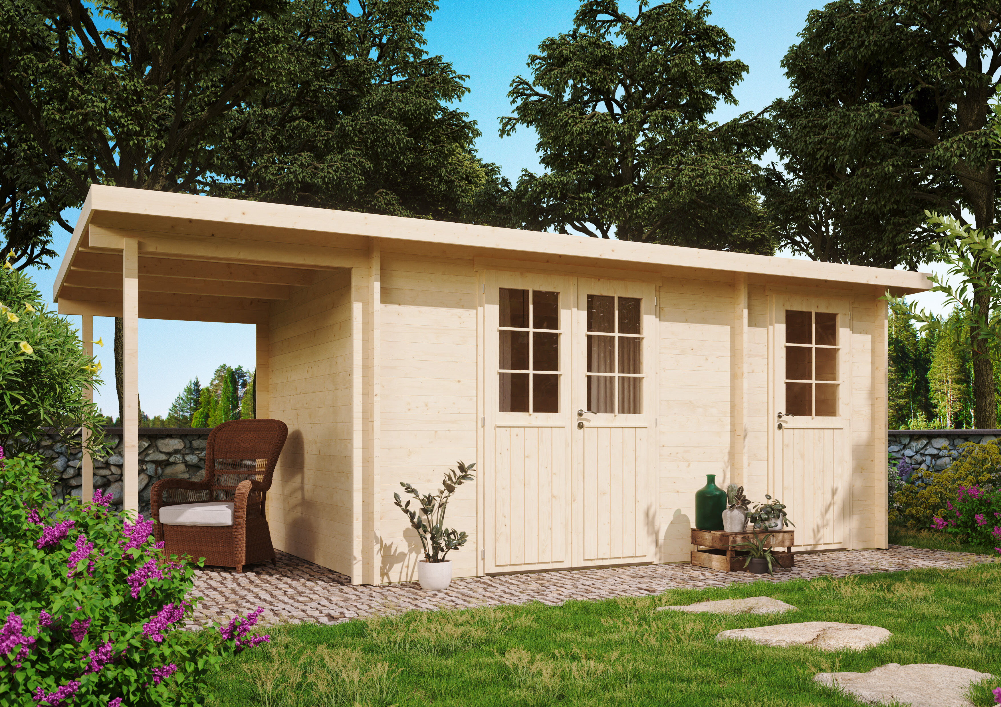 Fjordholz Gartenhaus Modell Carin 44 B +SD 6x3m | Rabatt: 26 %