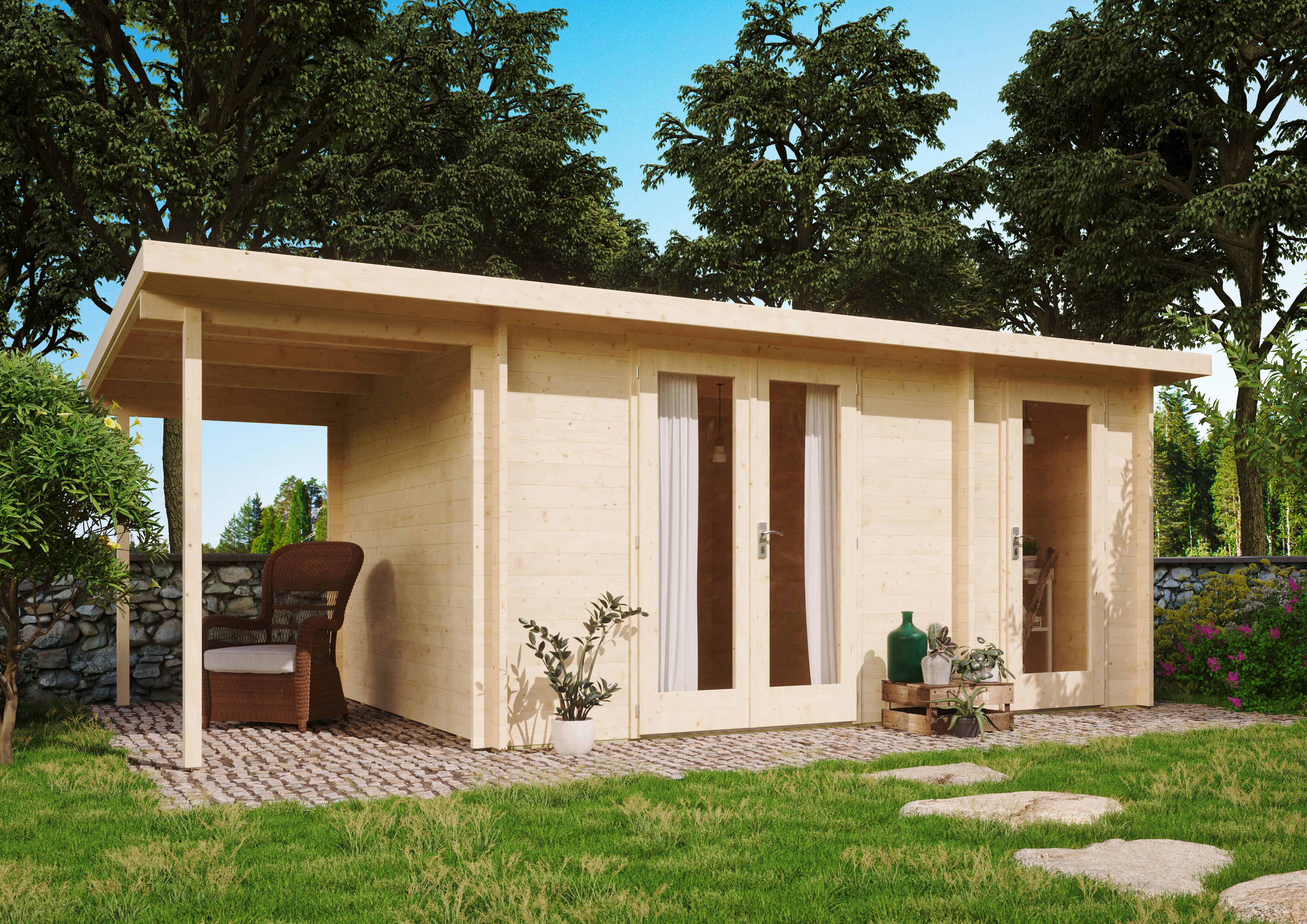 Fjordholz Gartenhaus Modell Carin 44 C +SD 6x3m | Rabatt: 26 %