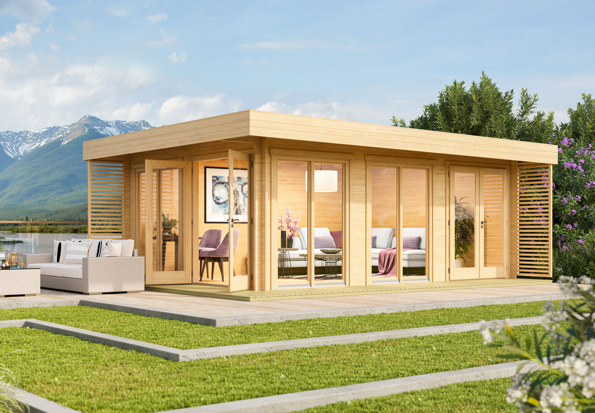 Fjordholz Gartenlounge Modell Lina 44 B 6x4m | Rabatt: 26 %