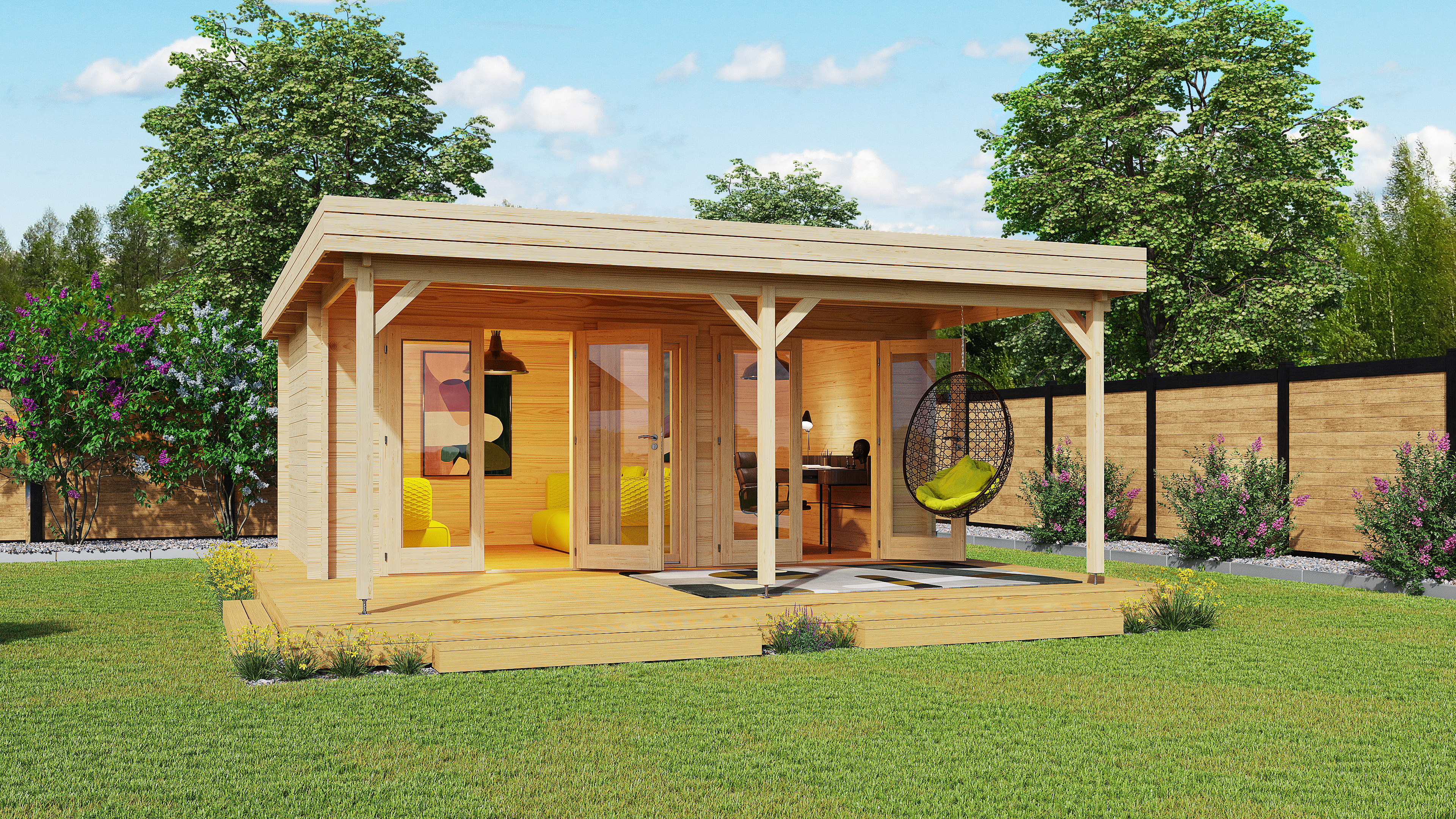 Fjordholz Gartenlounge Modell Rose 70 6x5m | Rabatt: 26 %