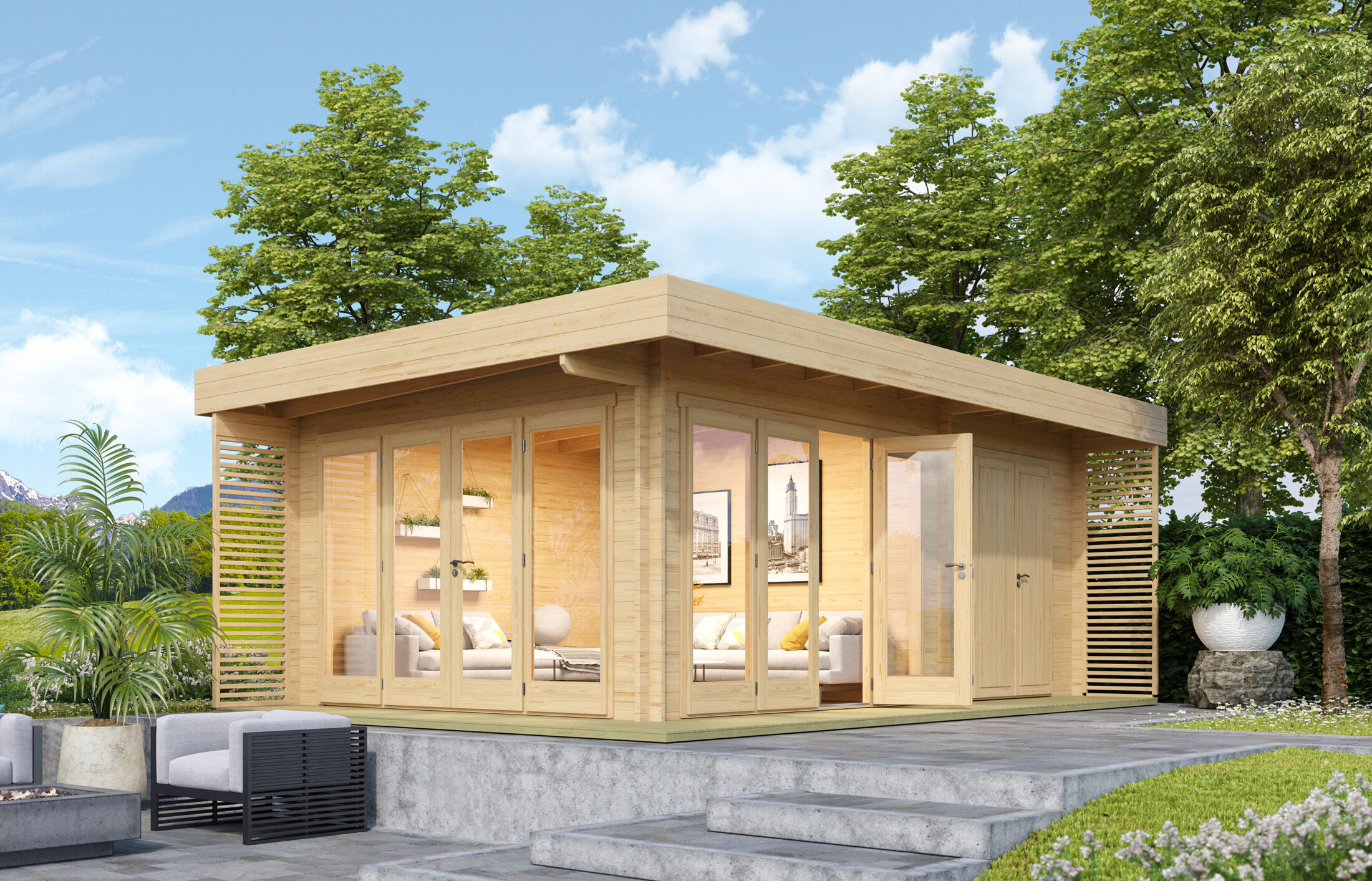 Fjordholz Gartenlounge Modell Konrad 70 7x5m | Rabatt: 26 %