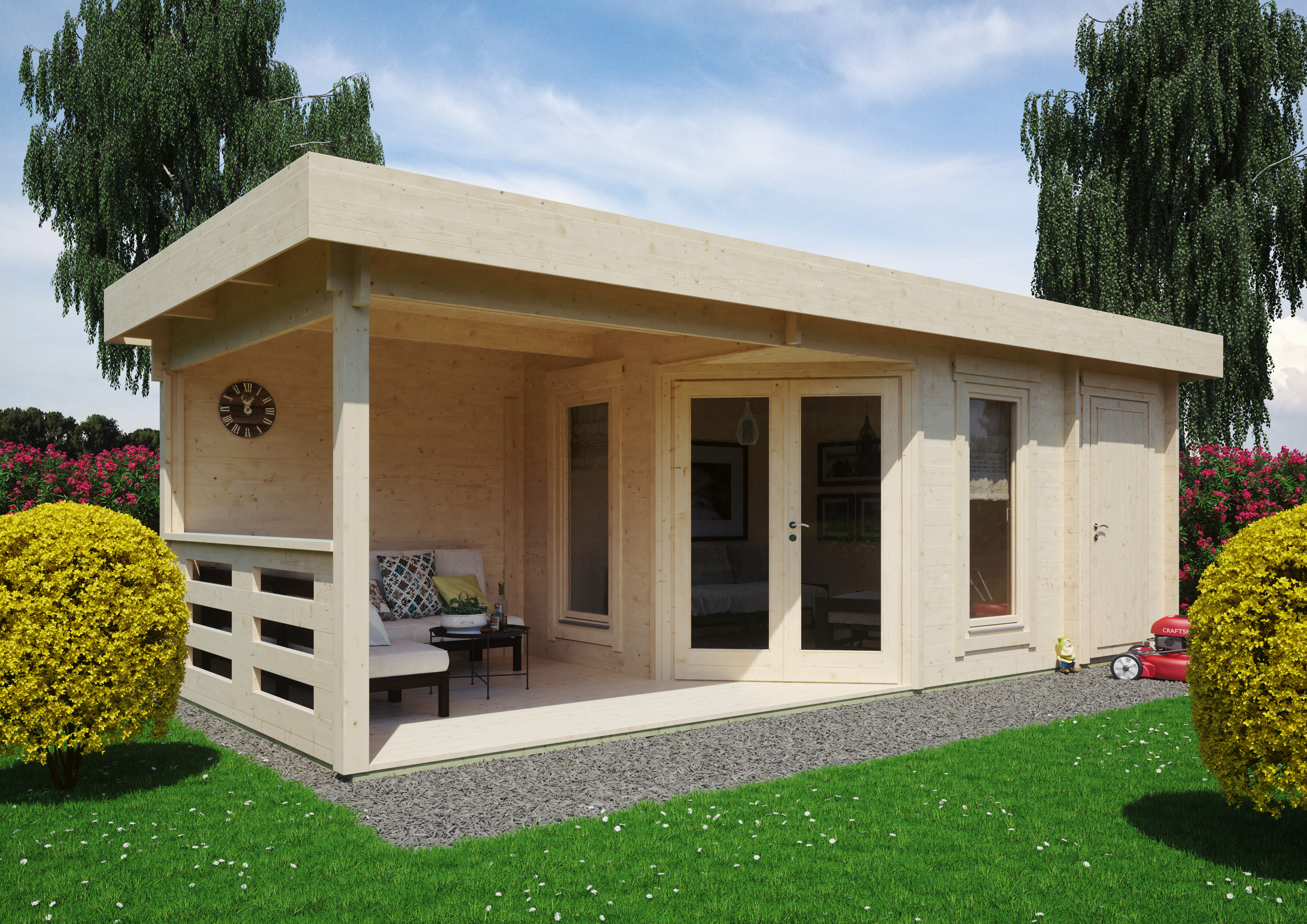 Fjordholz Gartenhaus Modell Nora 44 E Modern 8x3m | Rabatt: 26 %