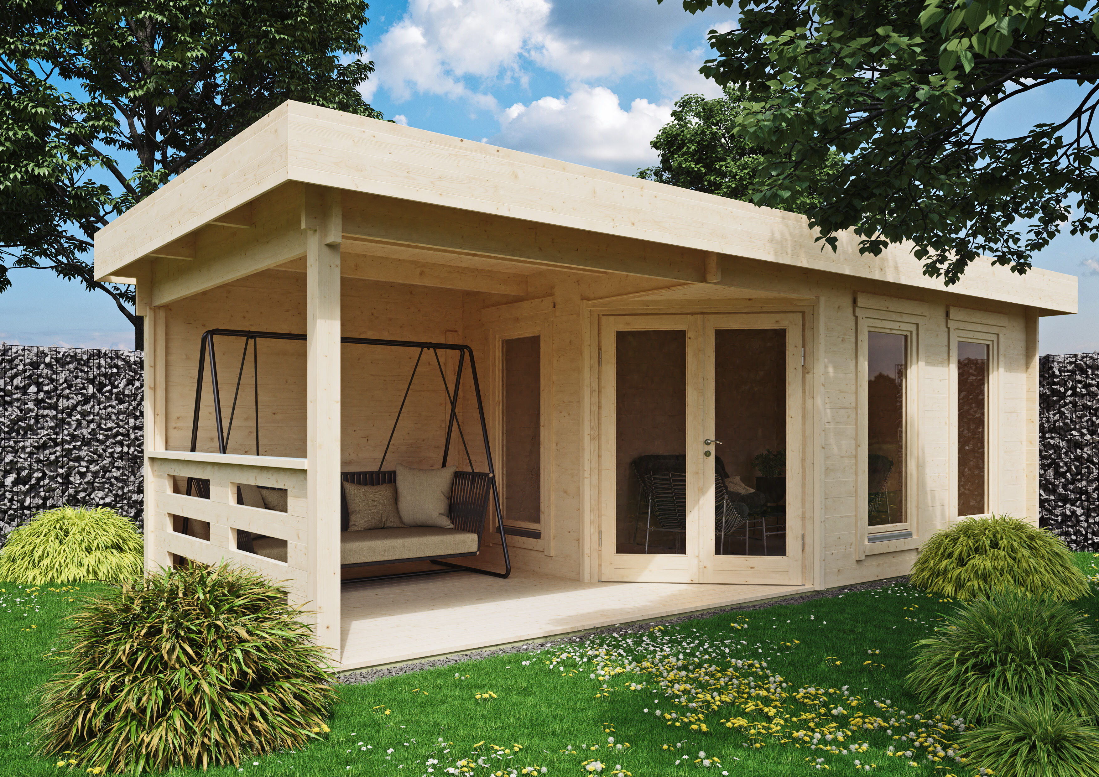 Fjordholz Gartenhaus Modell Nora 44 F Modern 8x4m | Rabatt: 26 %
