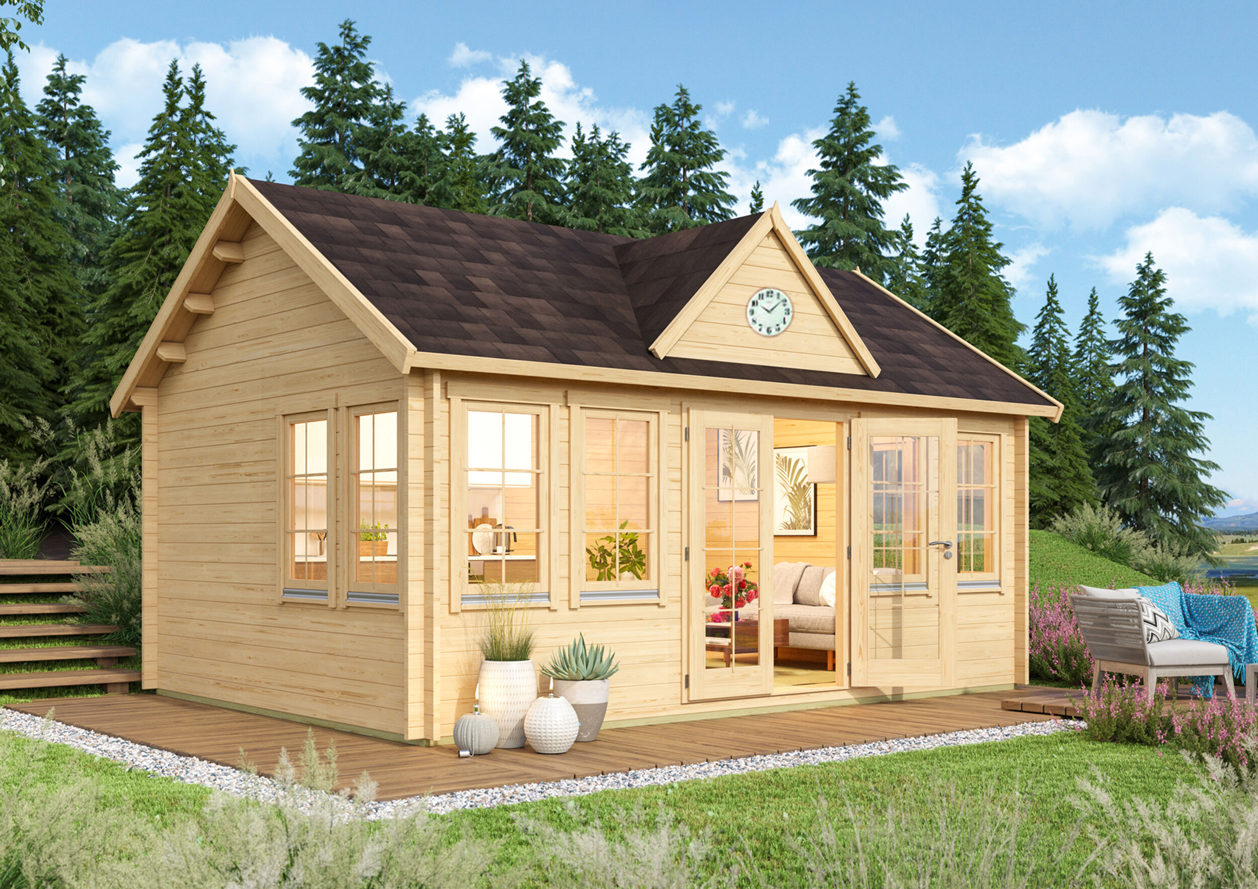 Fjordholz Gartenhaus Modell Teehaus Leeds 70 6x4m | Rabatt: 26 %