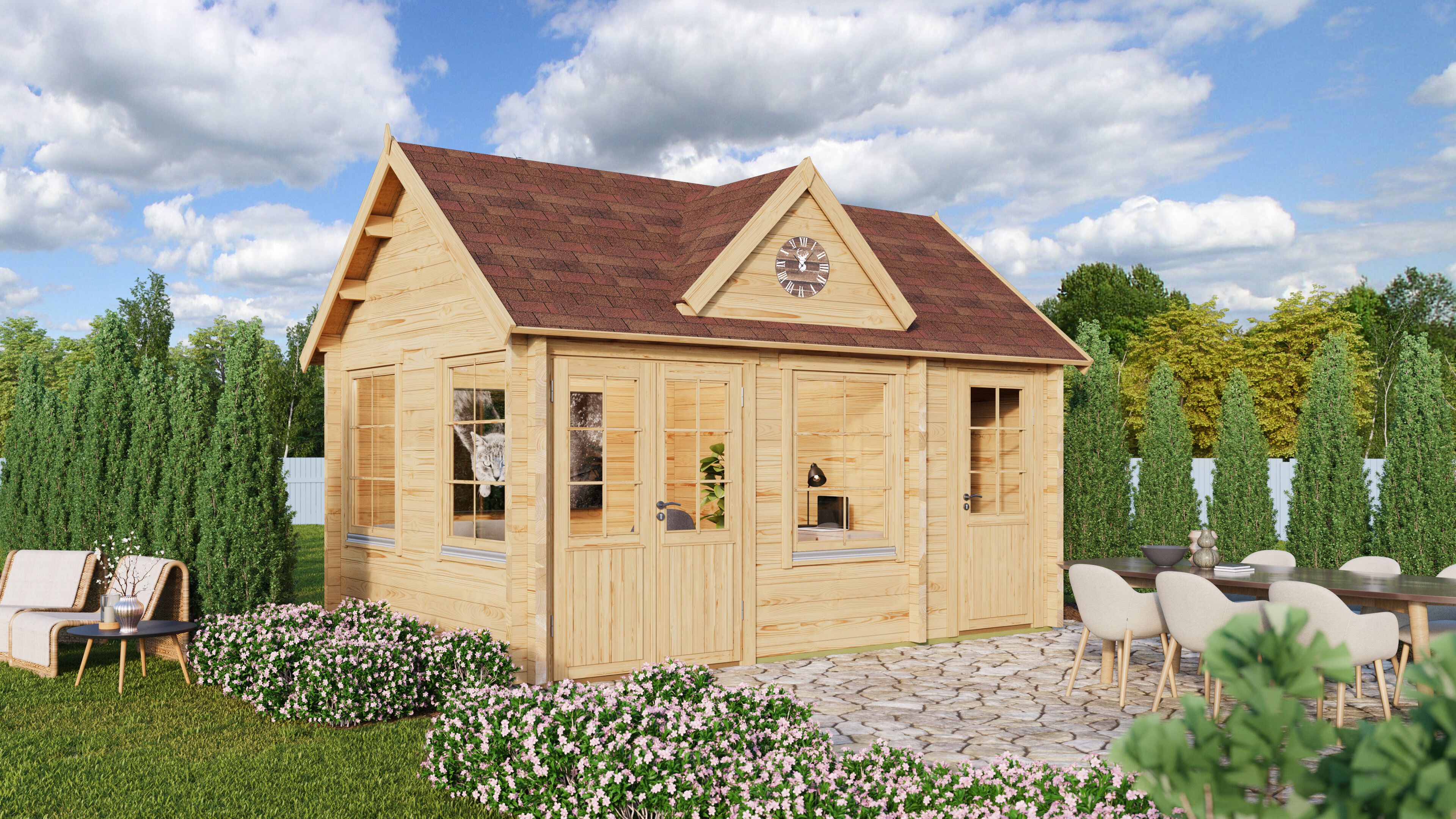 Fjordholz Gartenhaus Modell Teehaus Dover 70 6x4m | Rabatt: 26 %